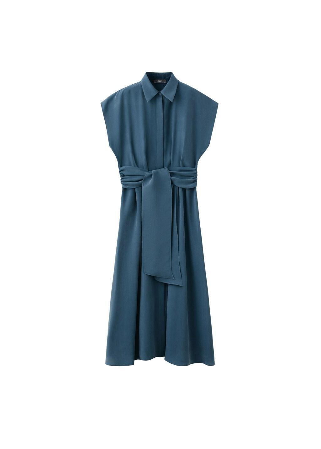 Blue Belt Shirt Dress, Medium Blue, large image number 7