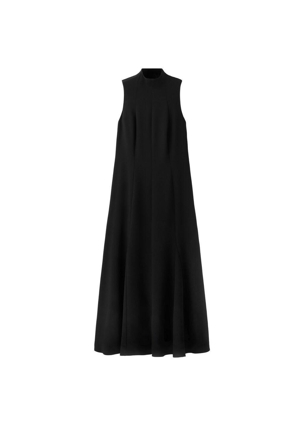 Black Turtleneck Midi-Dress, Black, large image number 7