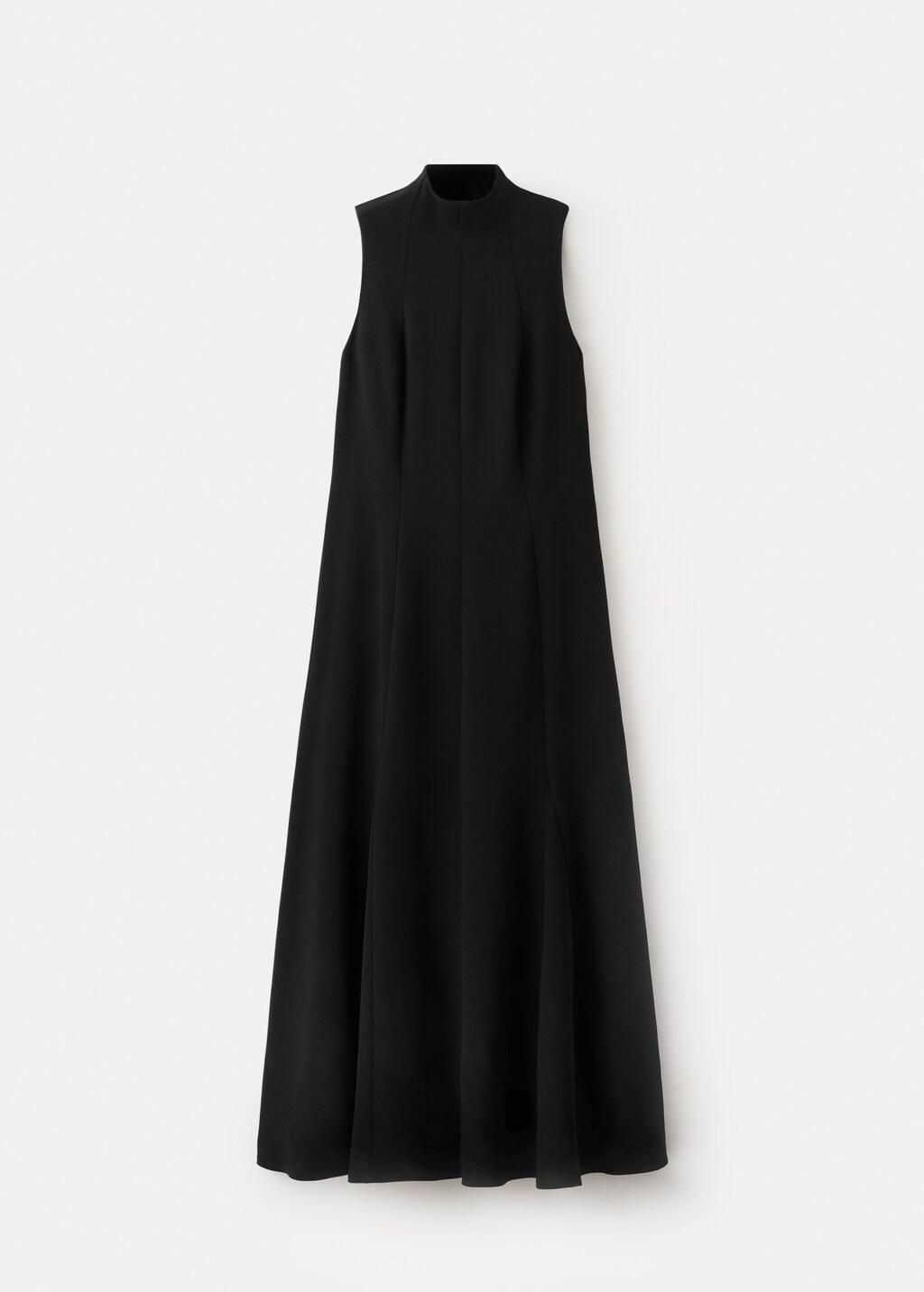 Black Turtleneck Midi-Dress, Black, large image number 8
