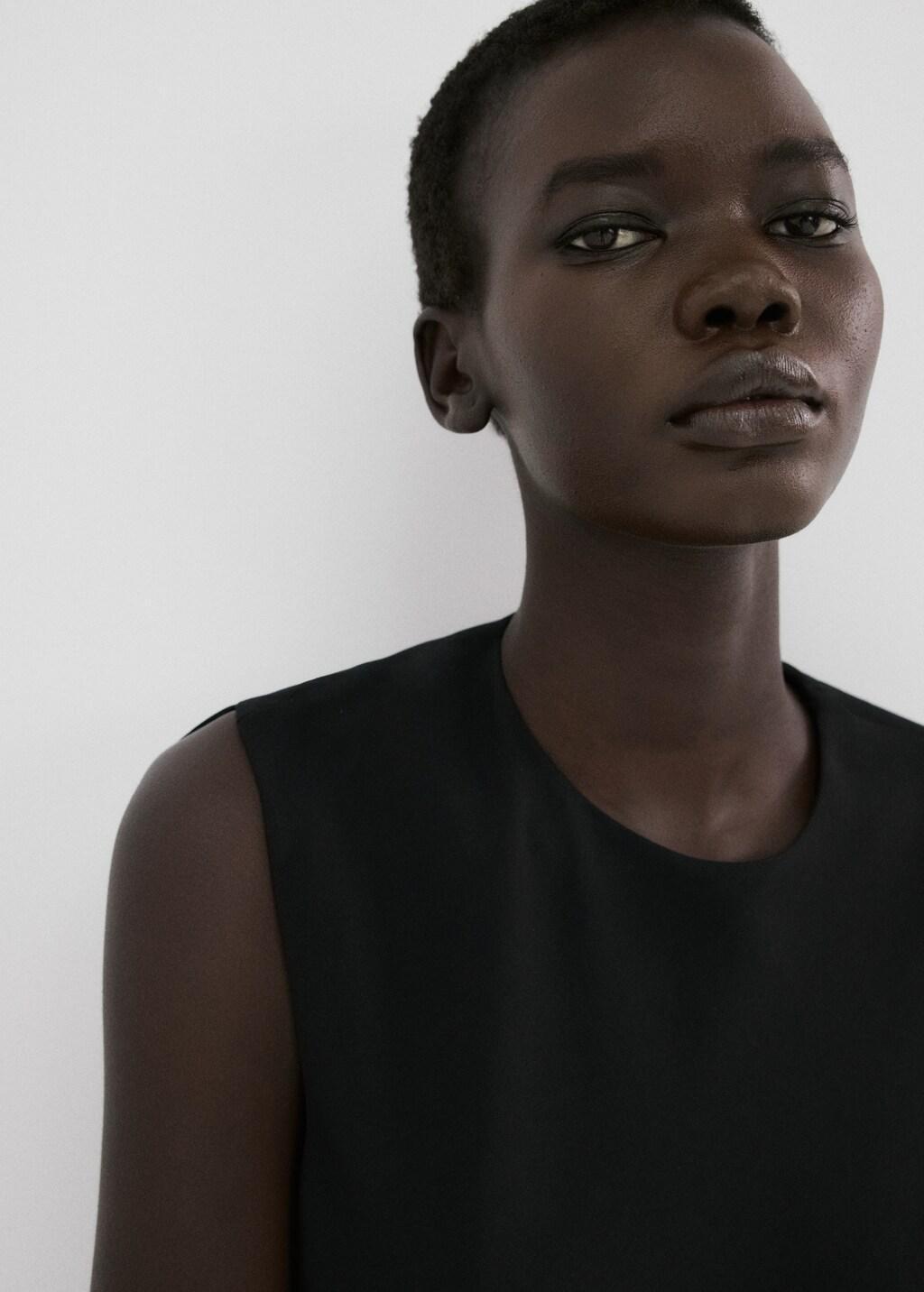 Black Midi-Dress With Open Back, Black, large image number 4