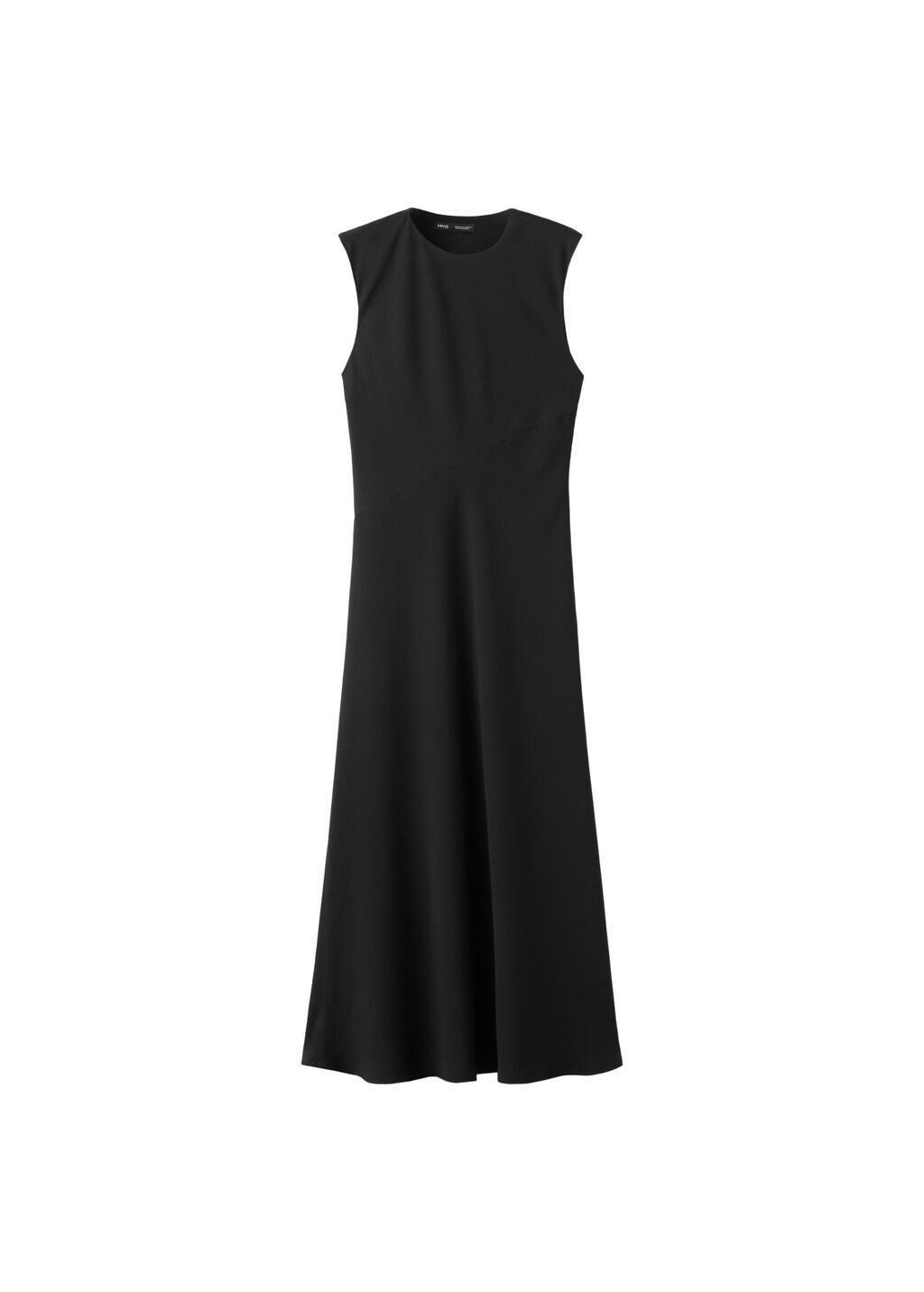 Black Midi-Dress With Open Back, Black, large image number 7