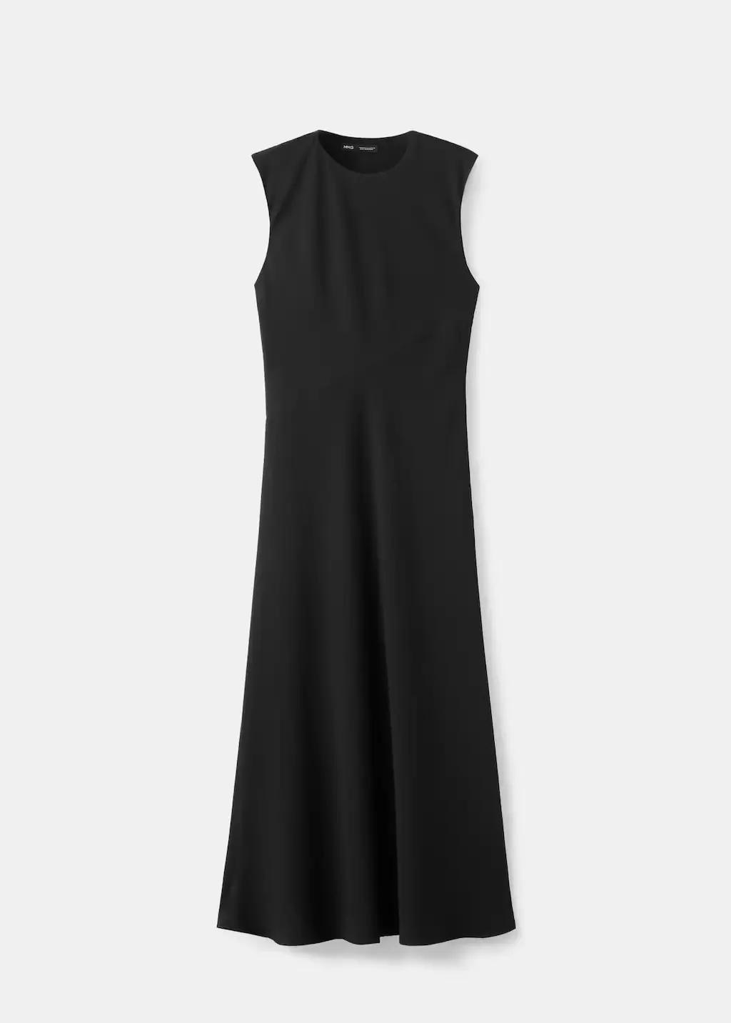 Black Midi-Dress With Open Back, Black, large image number 8