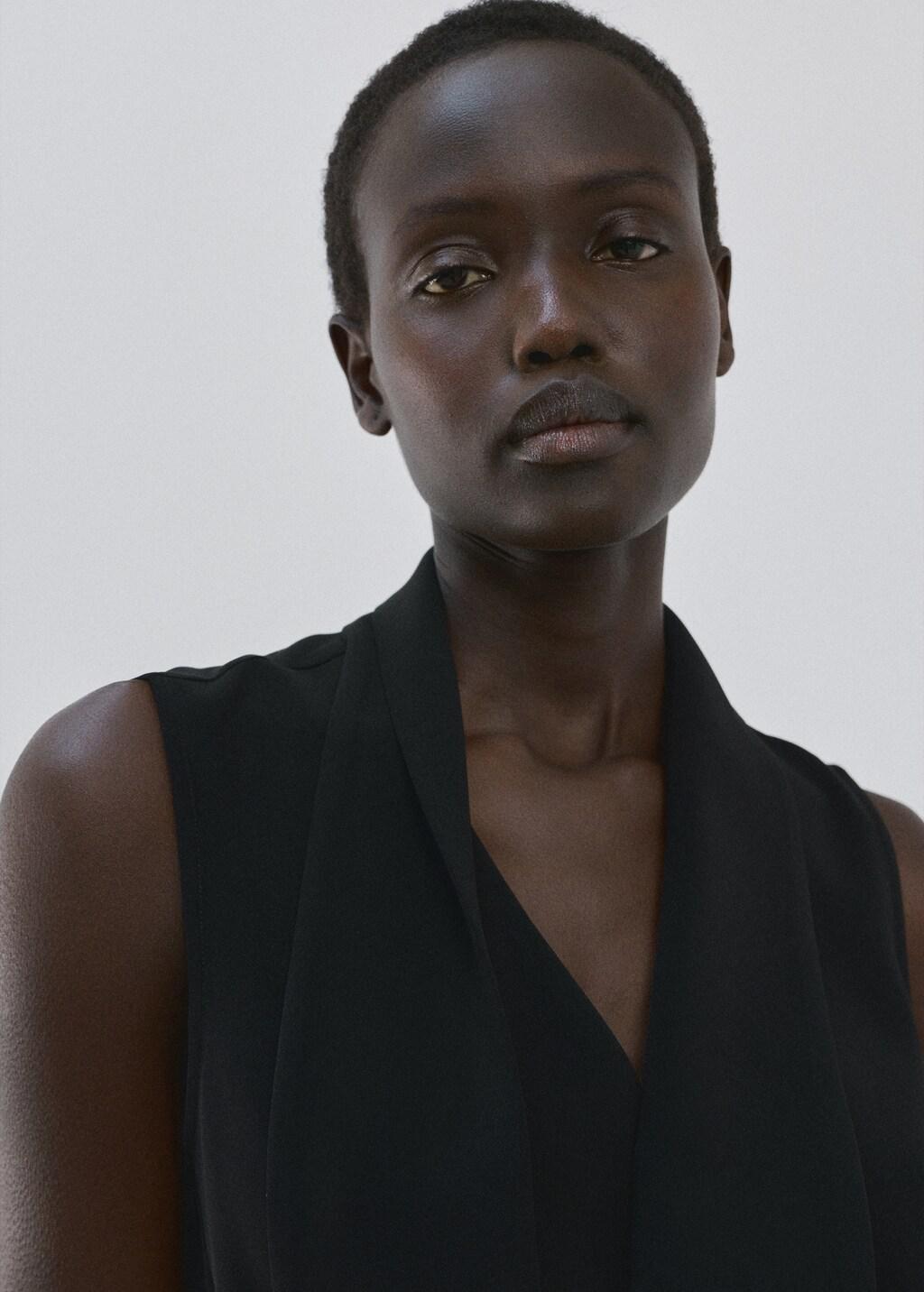 Black Scarf Belt Dress, 0201_99, large image number 4