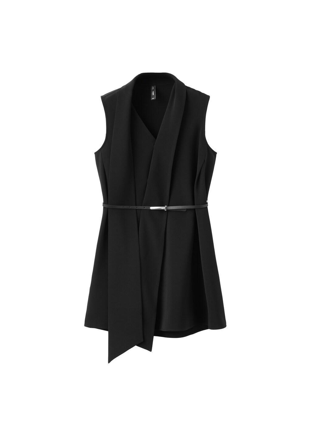 Black Scarf Belt Dress, 0201_99, large image number 7