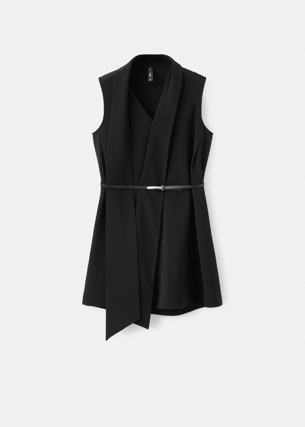 Black Scarf Belt Dress, 0201_99, large image number 8
