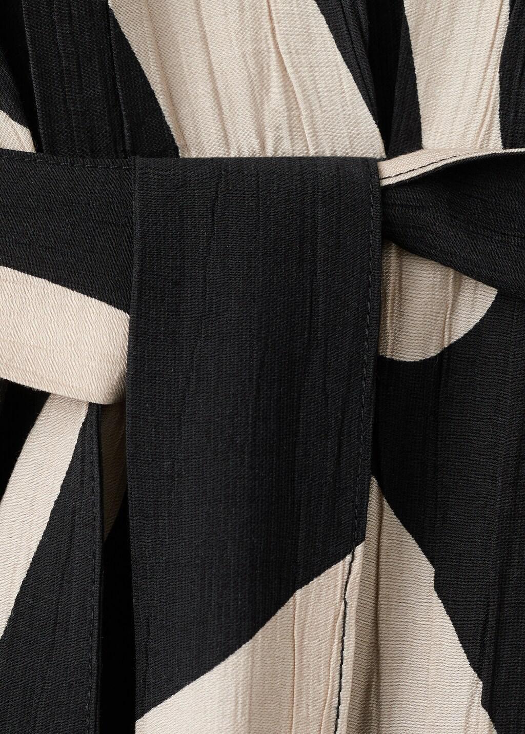 Black Long Printed Shirt Dress, Black, large image number 5