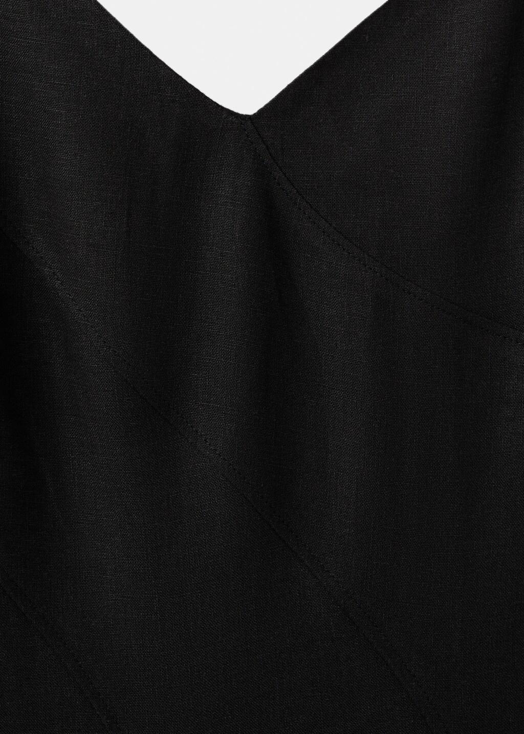 Black A-Line Linen Dress, 0201_99, large image number 1