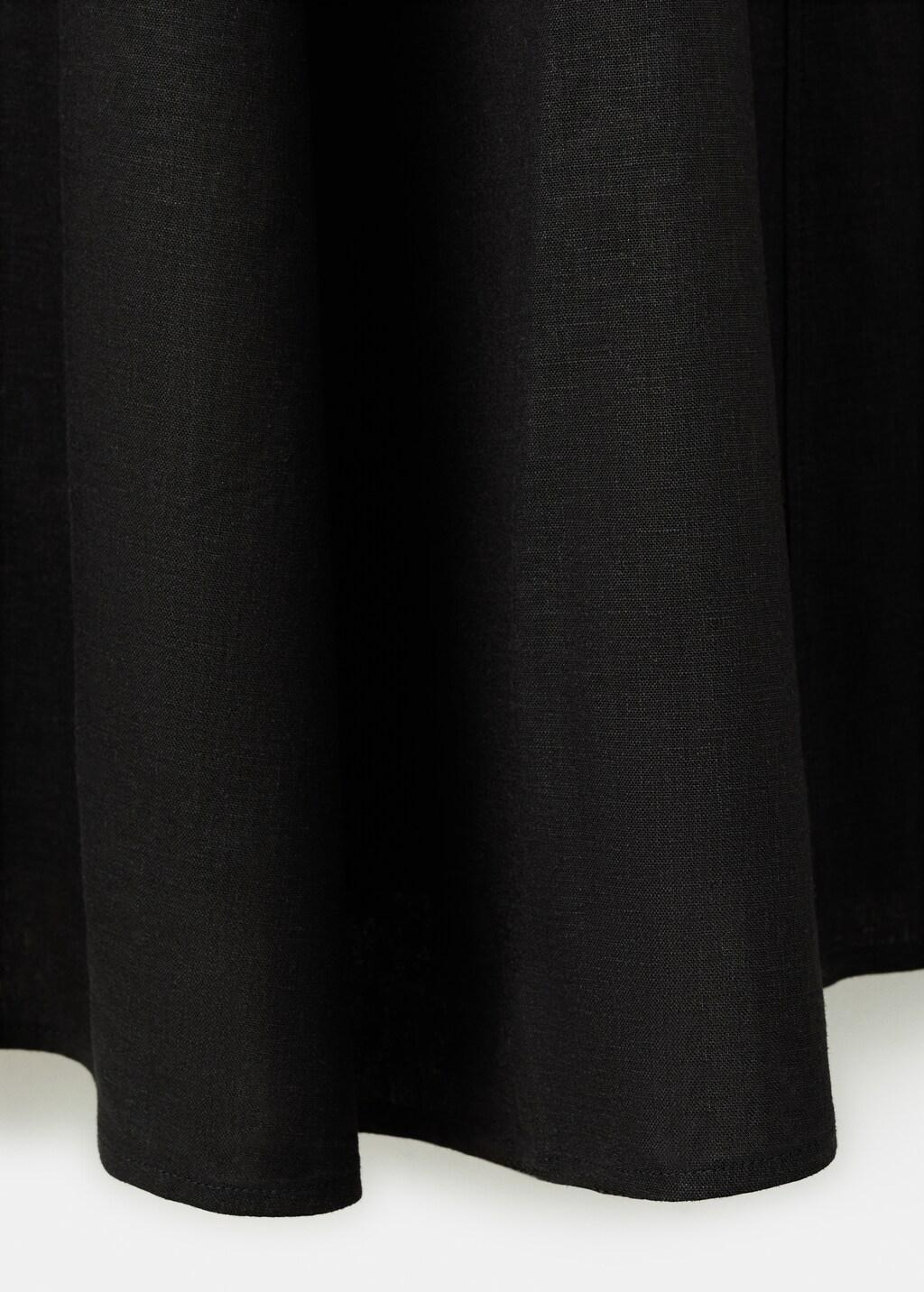 Black A-Line Linen Dress, 0201_99, large image number 5