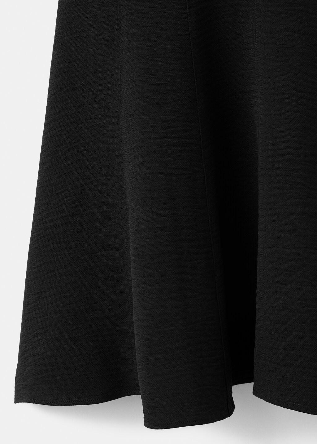 Black Flounce Dress With V-Neck, Black, large image number 4