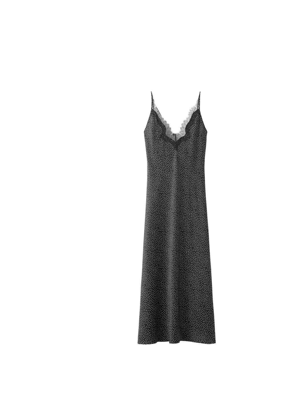 Black Polka Dot Lace Dress, 0201_99, large image number 6