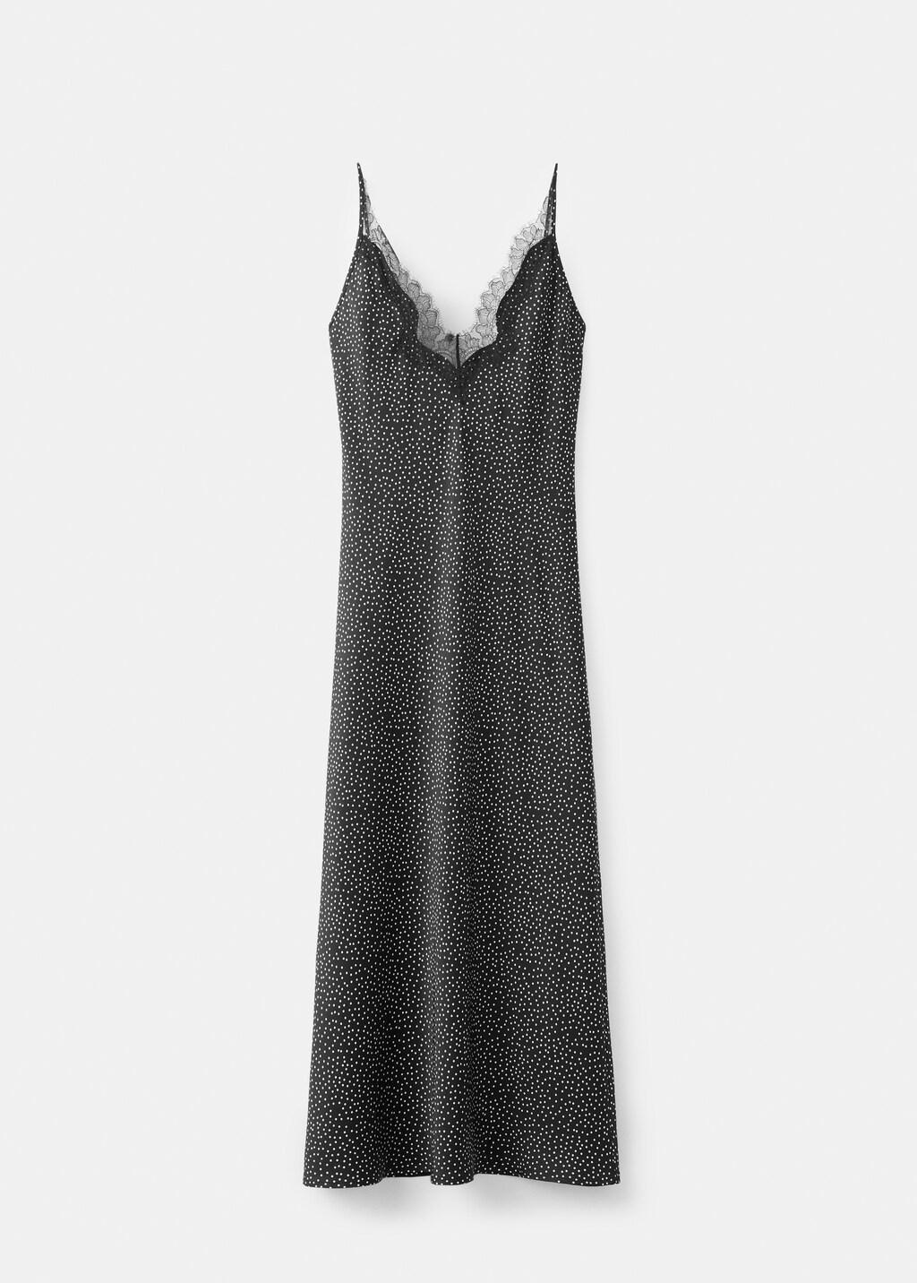 Black Polka Dot Lace Dress, 0201_99, large image number 7