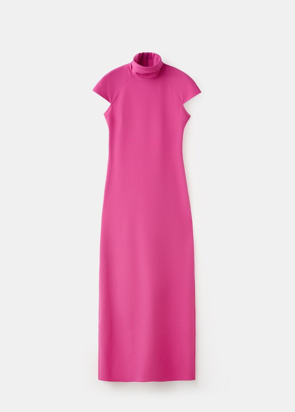 Pink Long Dress With Open Back, Bright Pink, large image number 6