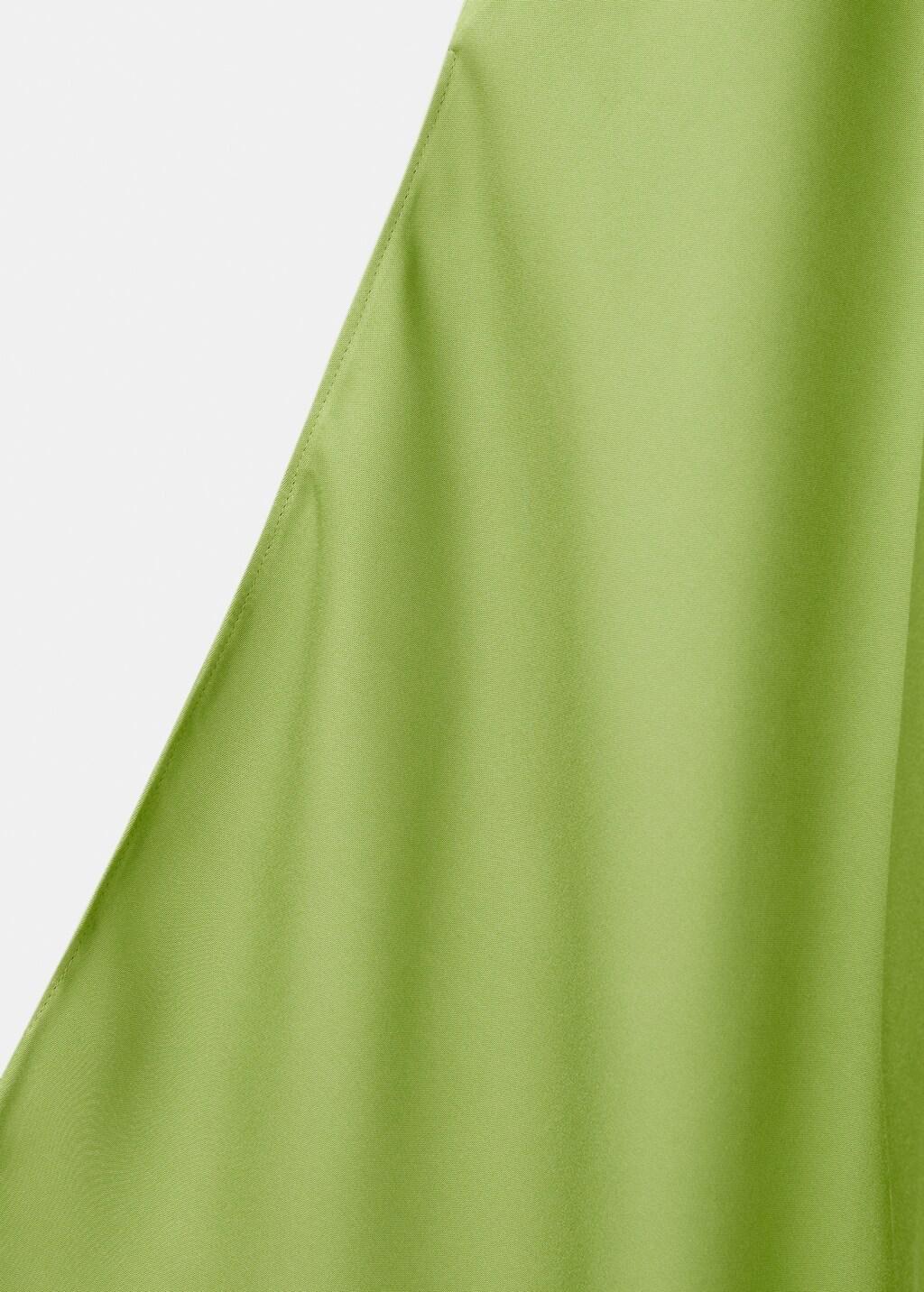 Green Puffed Sleeves Satin Dress, Green, large image number 1