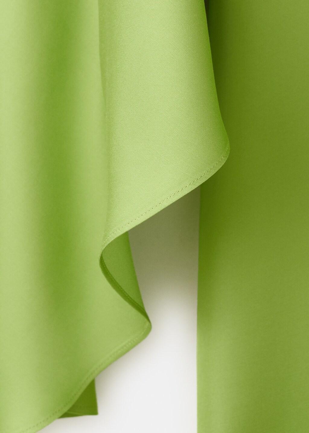 Green Puffed Sleeves Satin Dress, Green, large image number 4