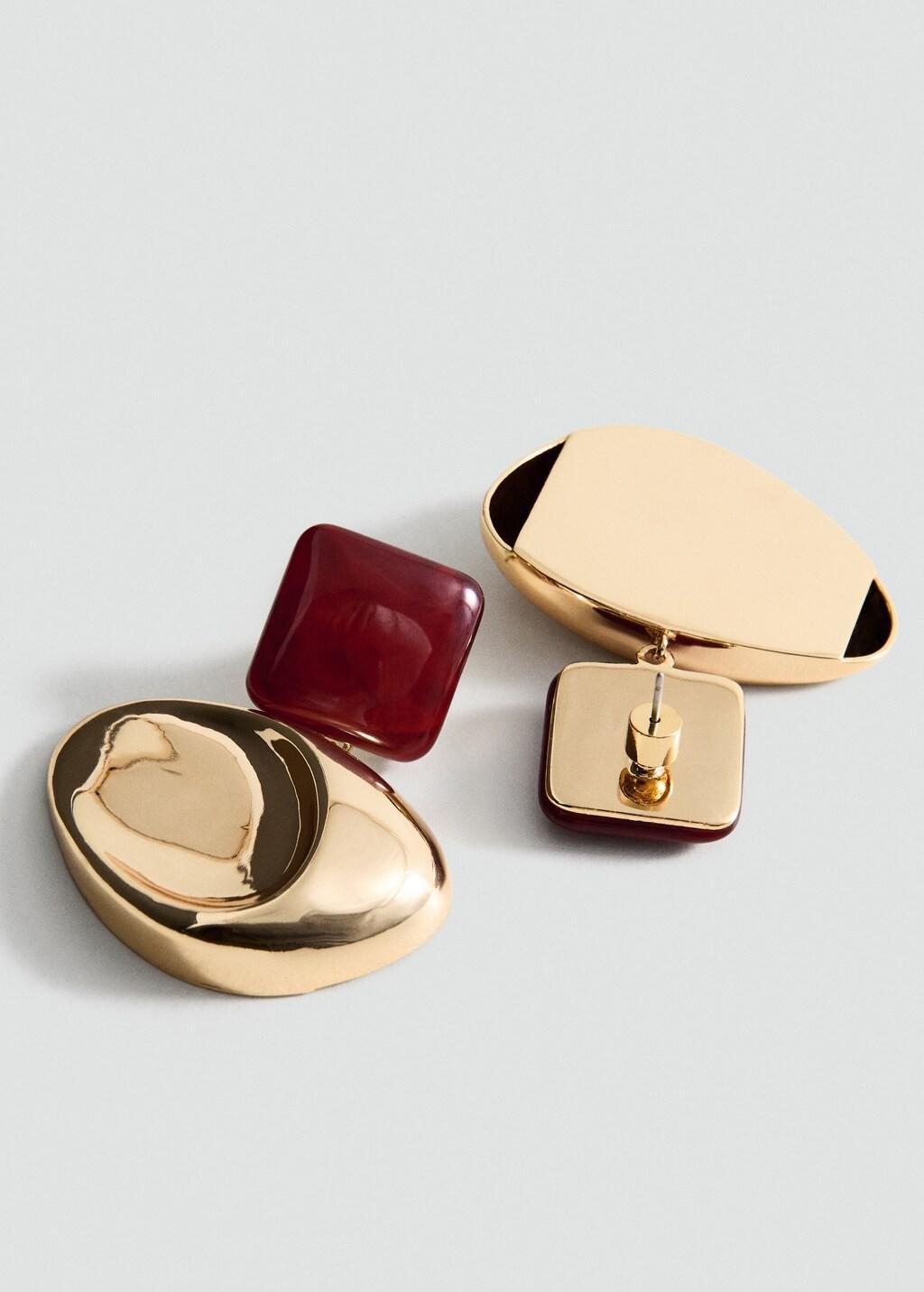 Gold Mixed Pendant Earrings, Gold, large image number 0
