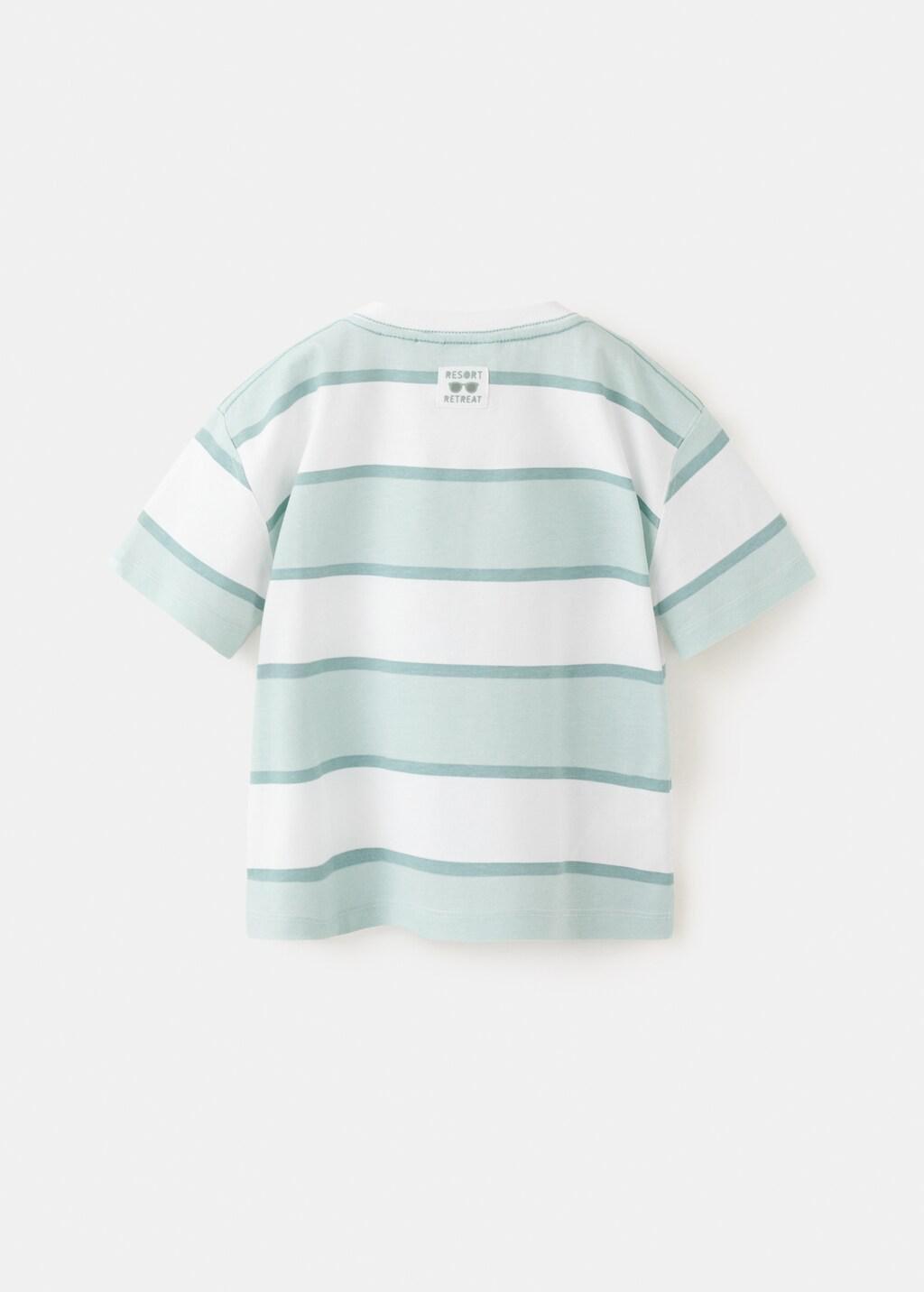Turquoise Monochrome Striped T-Shirt, Baby Boy, 0201_45, large image number 1