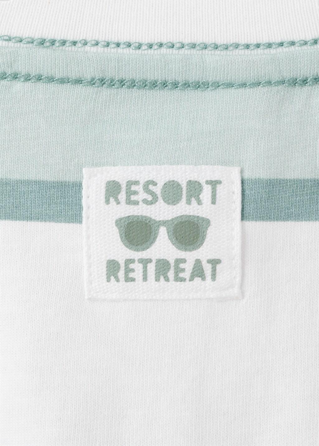 Turquoise Monochrome Striped T-Shirt, Baby Boy, 0201_45, large image number 2