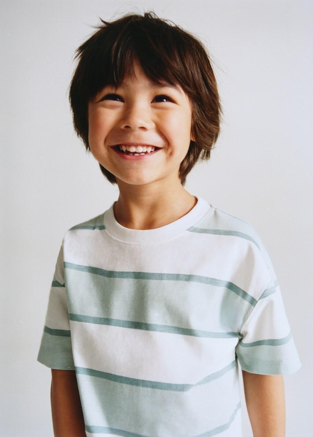 Turquoise Monochrome Striped T-Shirt, Baby Boy, 0201_45, large image number 3