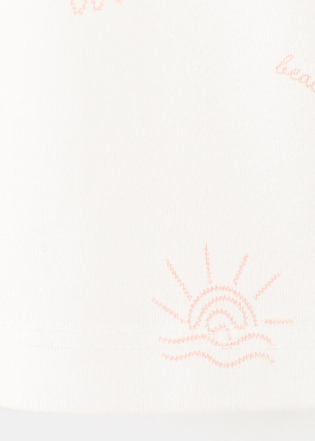 White T-Shirt With Print Details, Baby Boys, Natural White, medium