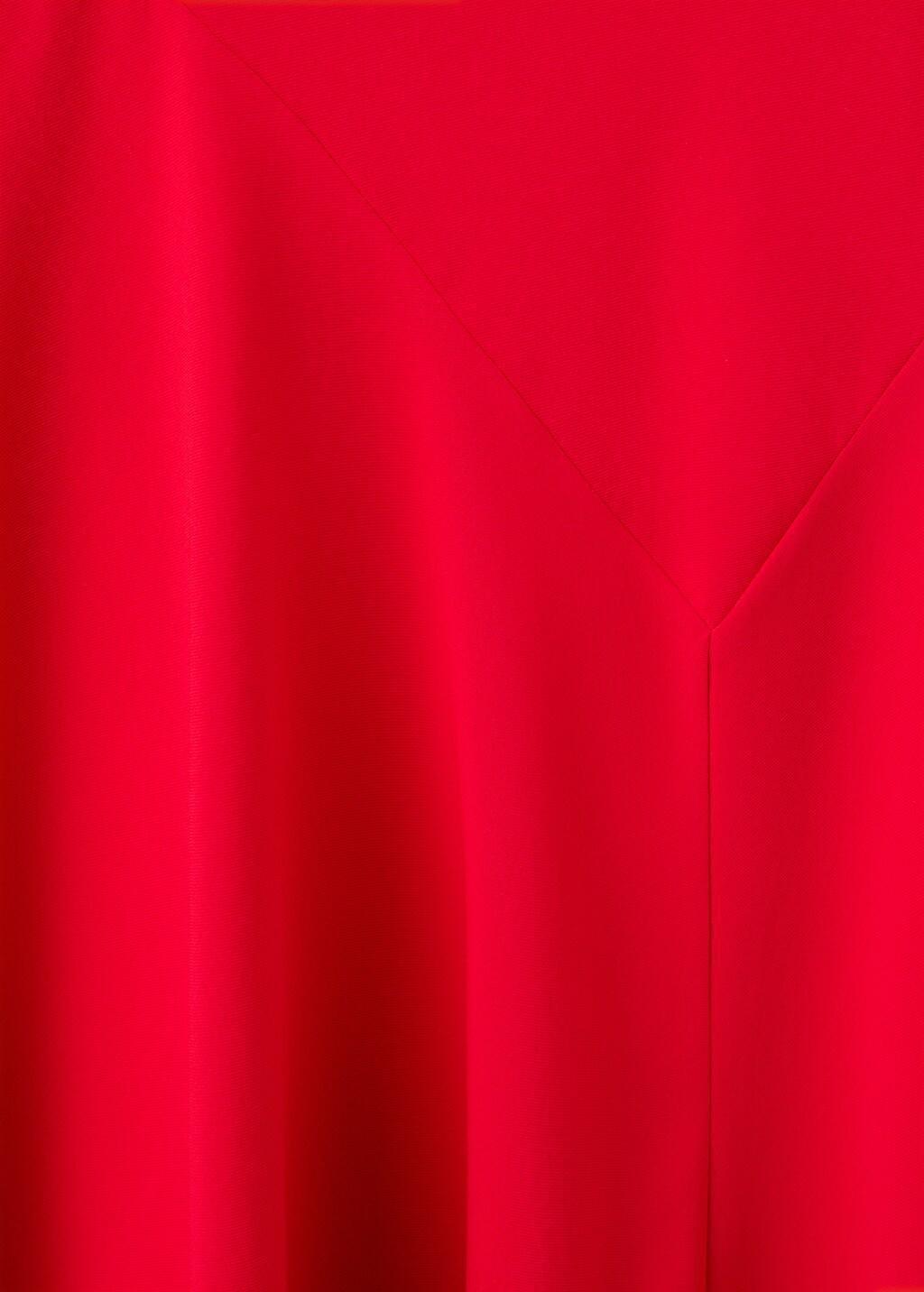 Red Asymmetric Sleeve Midi Dress, 0201_70, large image number 5