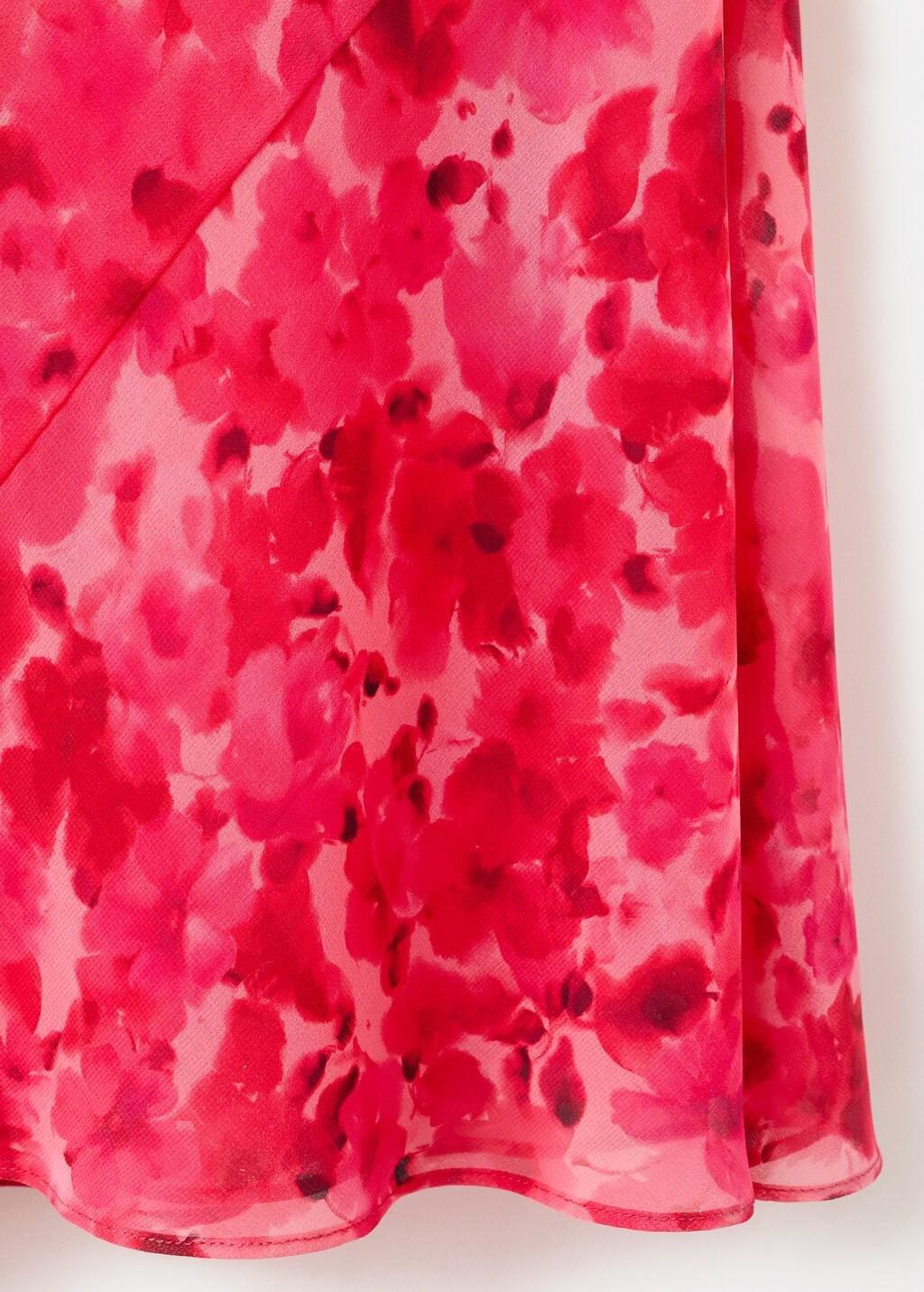 Red Asymmetrical Floral-Print Dress, Red, large image number 5