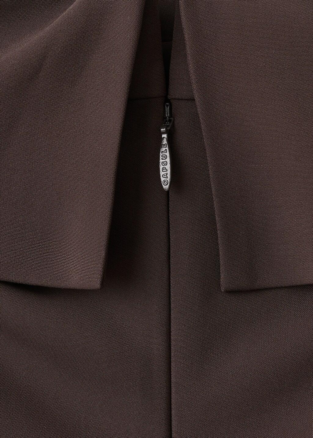 Brown Off-The-Shoulder Dress With Slit Detail, Brown, medium