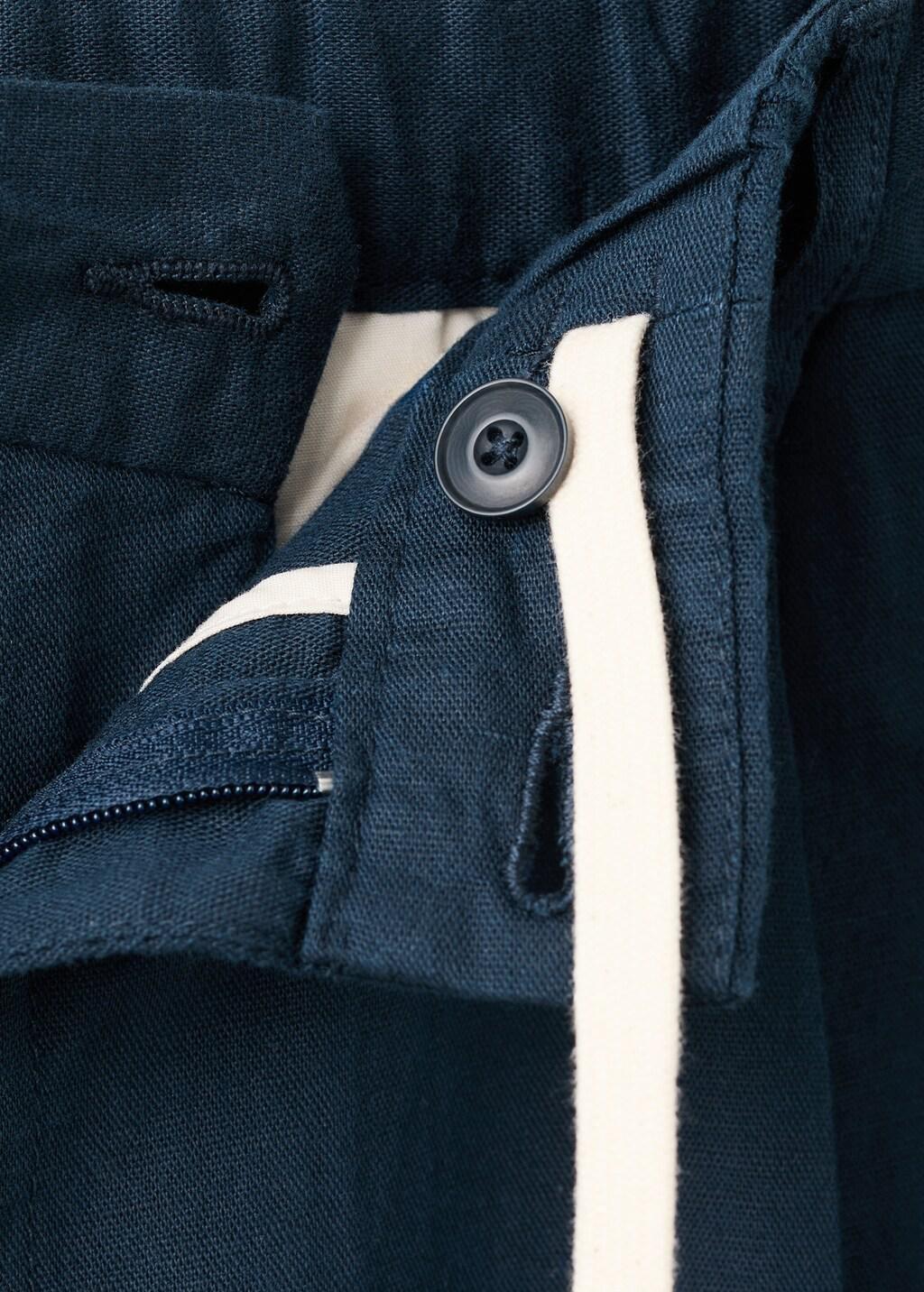 NAVY Slim fit cropped linen-cotton trousers, 0201_56, large image number 1