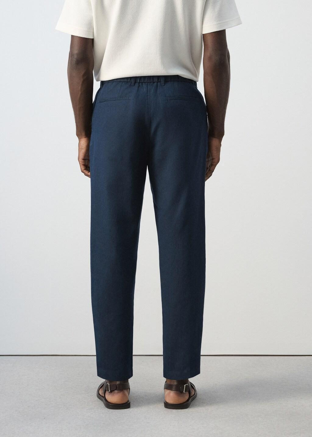 NAVY Slim fit cropped linen-cotton trousers, 0201_56, large image number 2