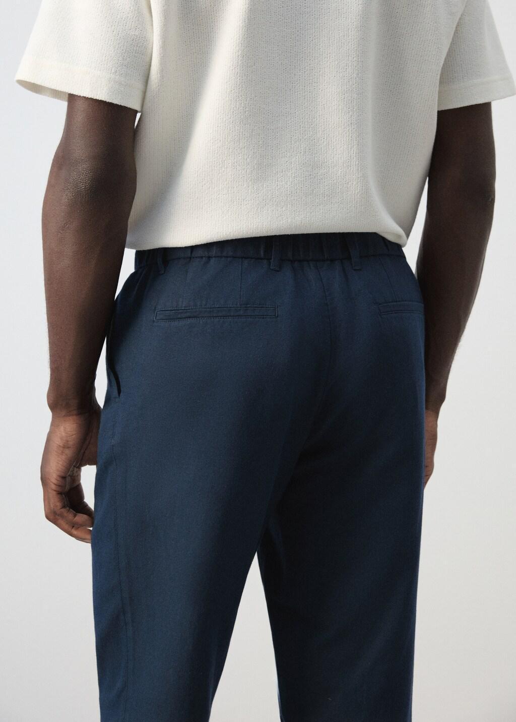 NAVY Slim fit cropped linen-cotton trousers, 0201_56, large image number 6