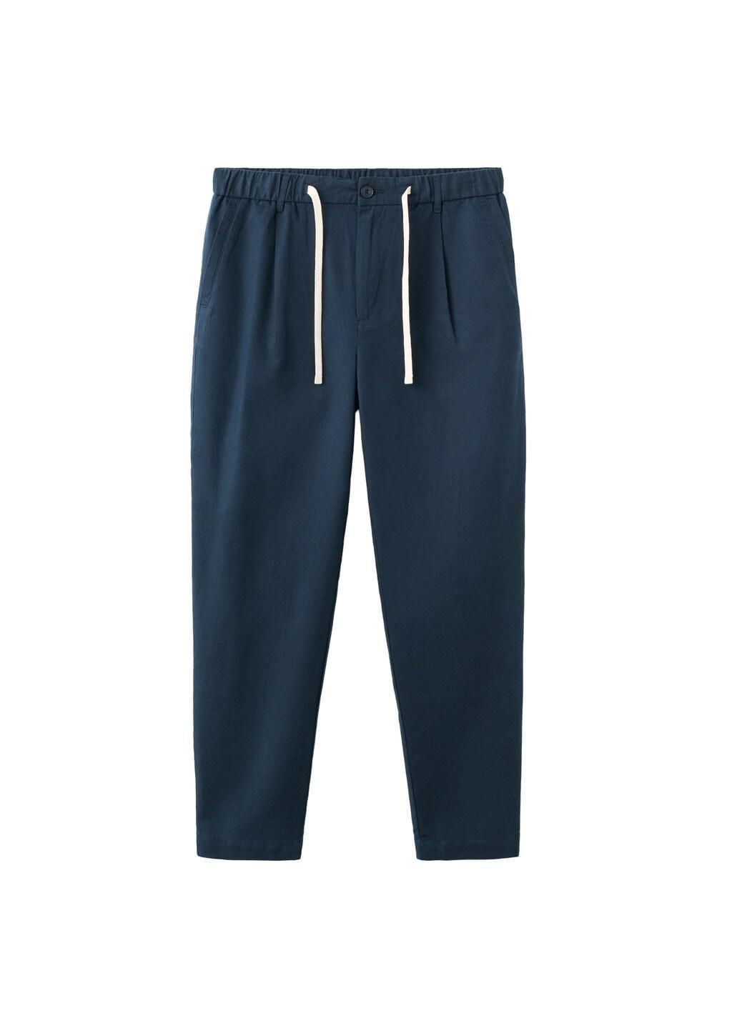 NAVY Slim fit cropped linen-cotton trousers, 0201_56, large image number 7