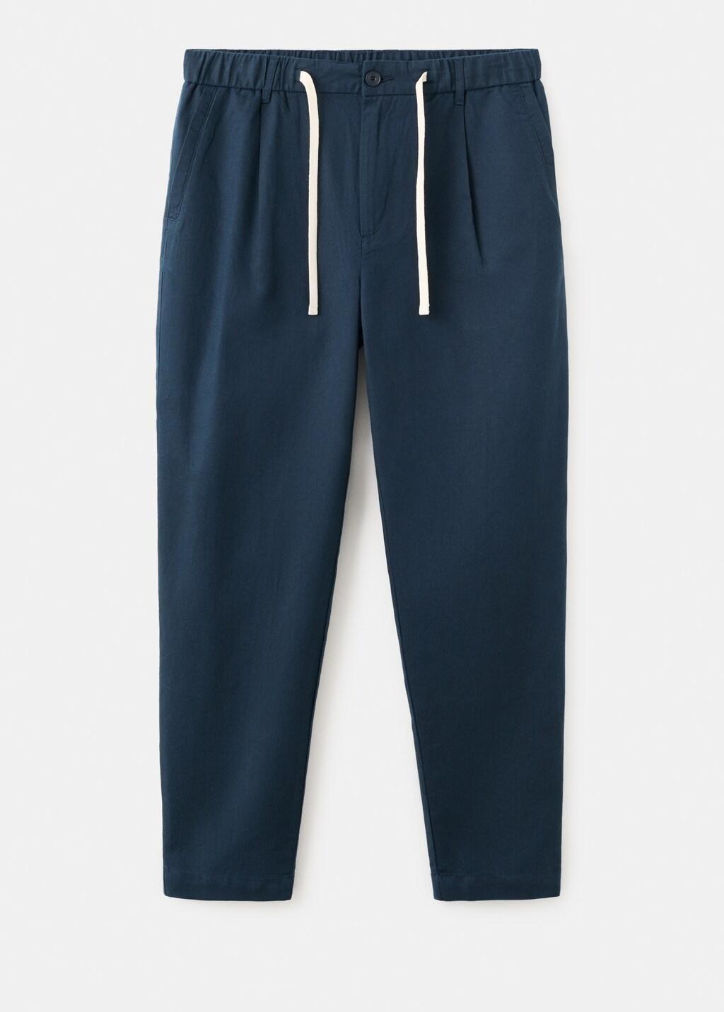 NAVY Slim fit cropped linen-cotton trousers, 0201_56, large image number 8