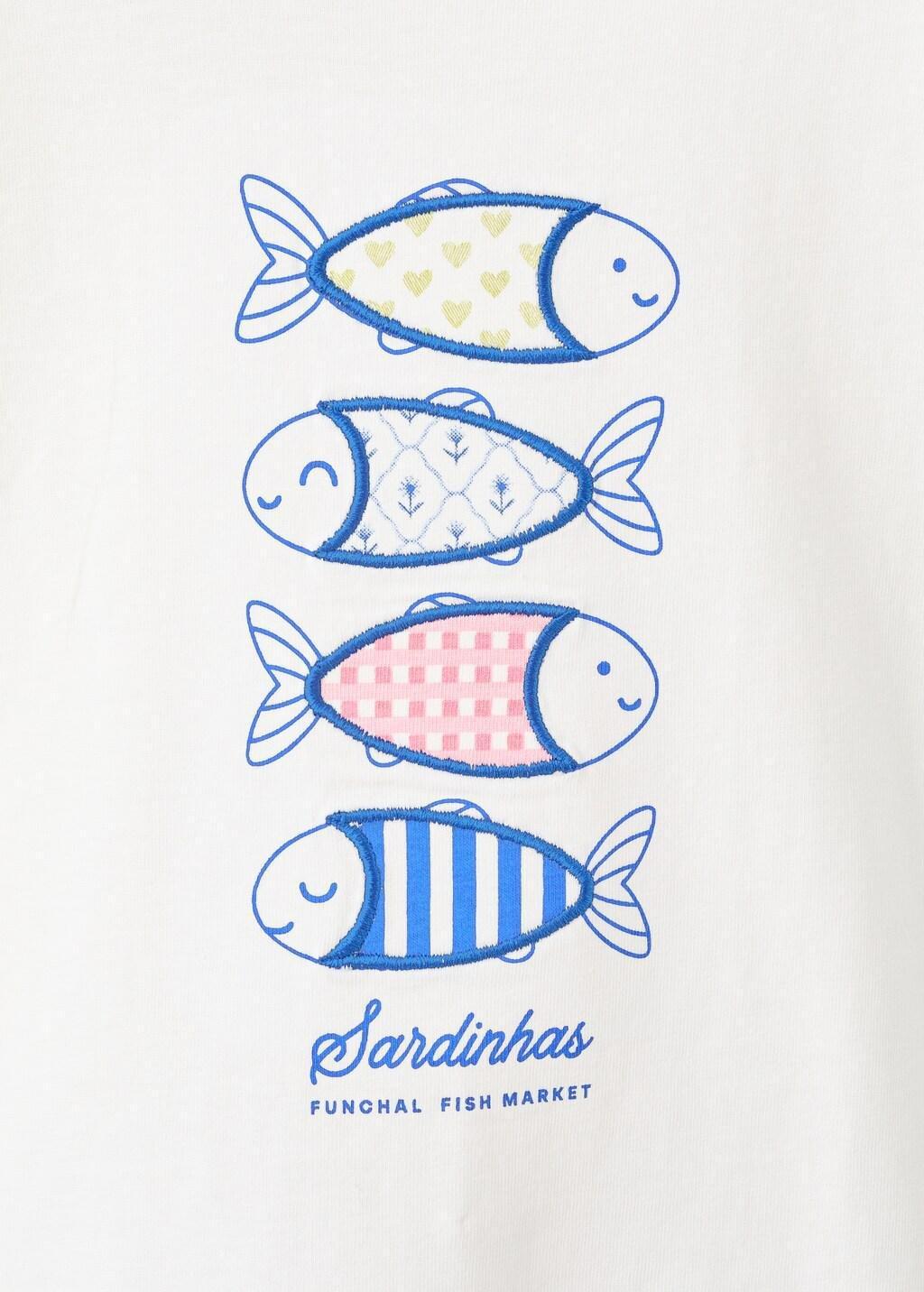 White Printed Cotton-Blend T-Shirt, Baby Girls, Natural White, large image number 1