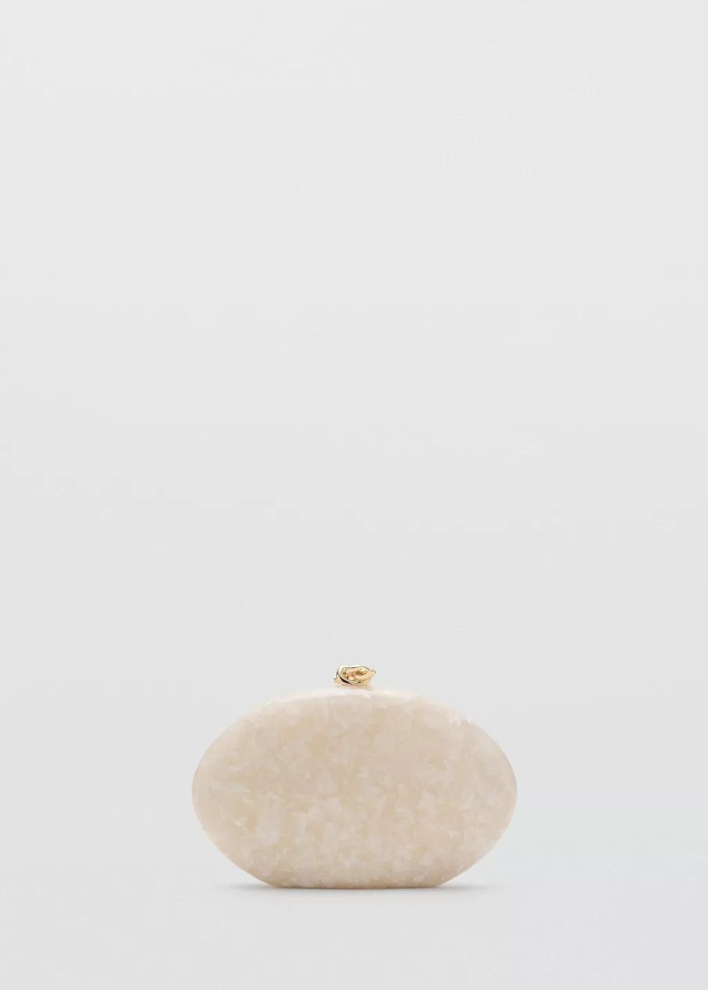 Beige Pearl-Effect Clutch Bag, 0201_04, large image number 4