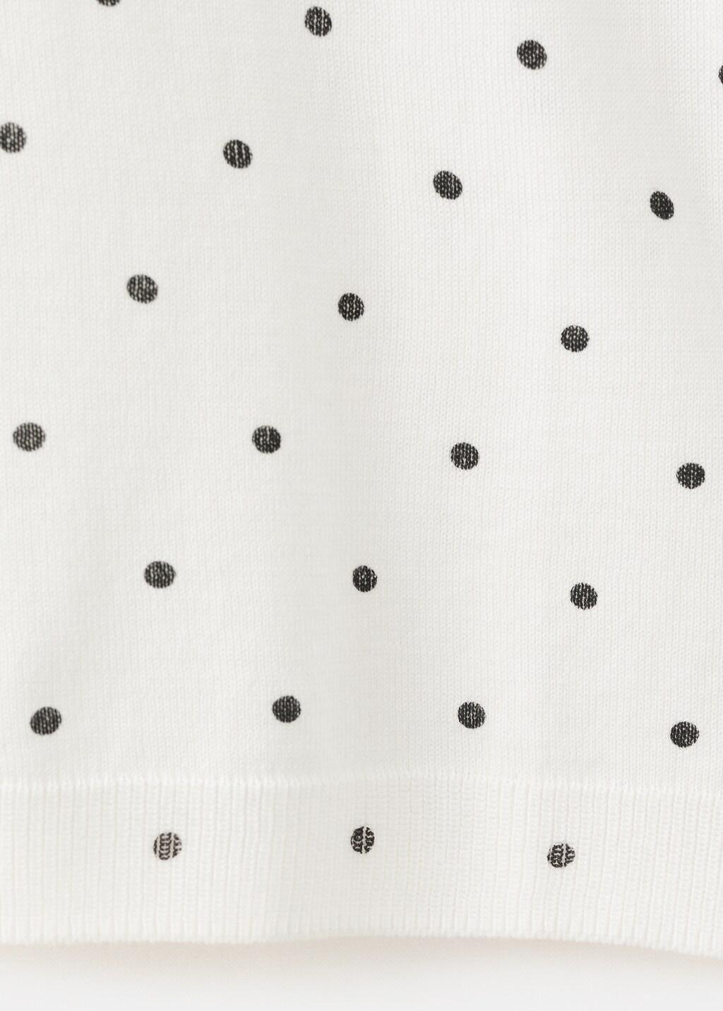 White Polka-Dot Knitted Sweater, Natural White, large image number 5