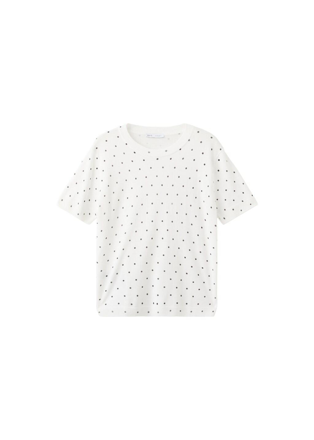 White Polka-Dot Knitted Sweater, Natural White, large image number 6