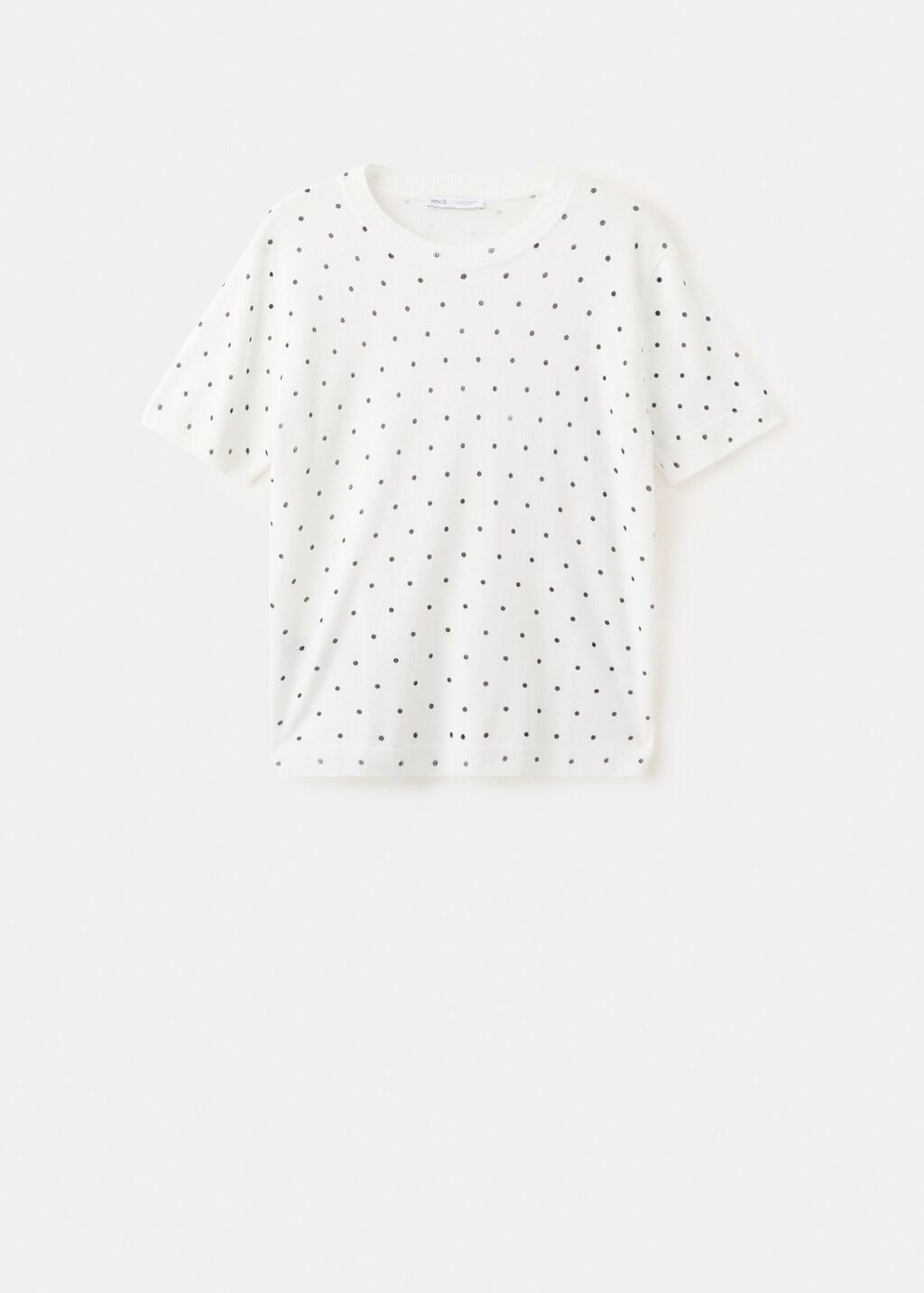 White Polka-Dot Knitted Sweater, Natural White, large image number 7