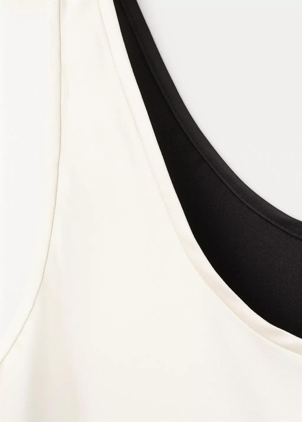 Beige Two-Tone Satin Dress, 0201_05, large image number 1