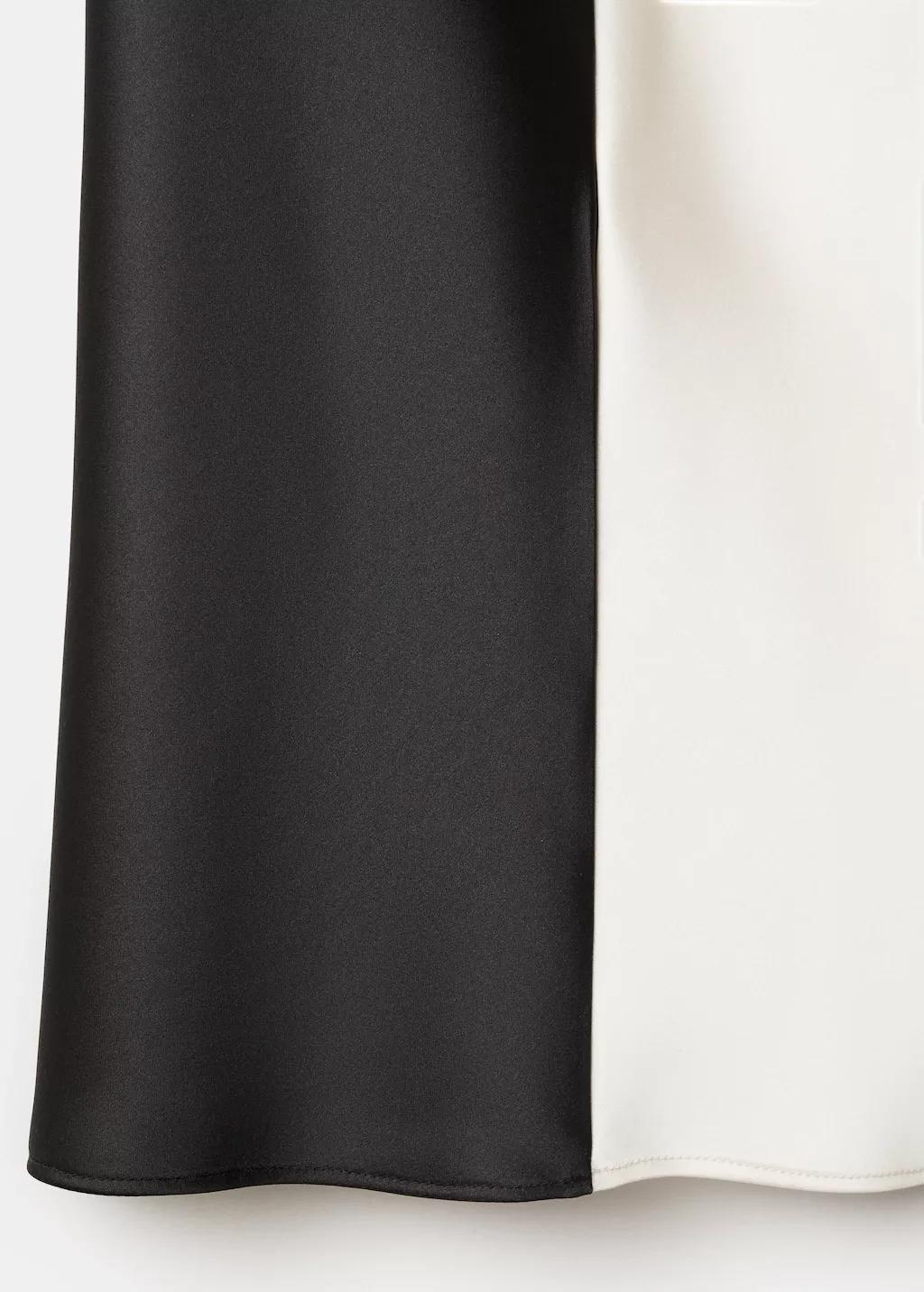 Beige Two-Tone Satin Dress, 0201_05, large image number 4