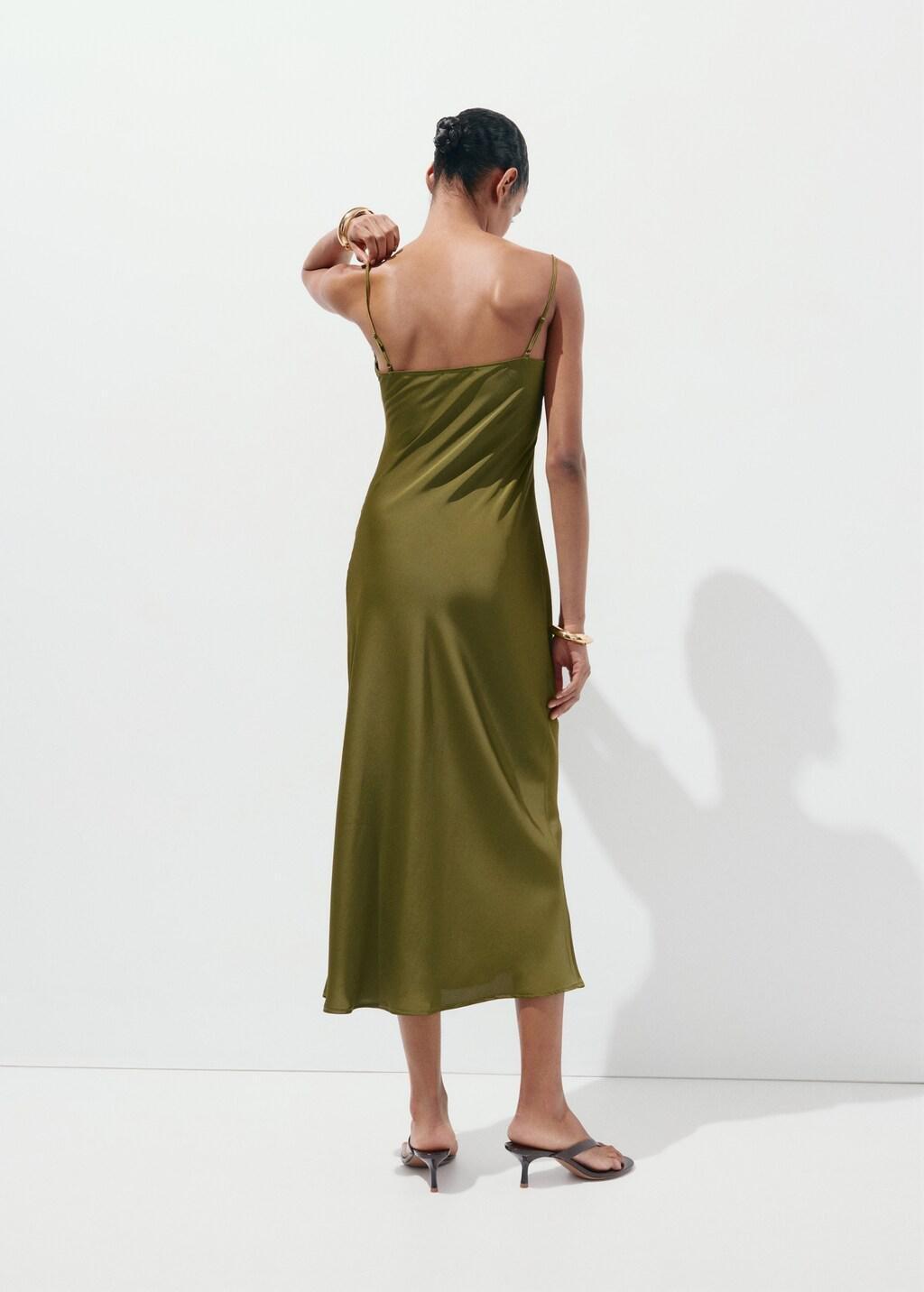 GREEN Satin camisole dress, 0201_43, large image number 1
