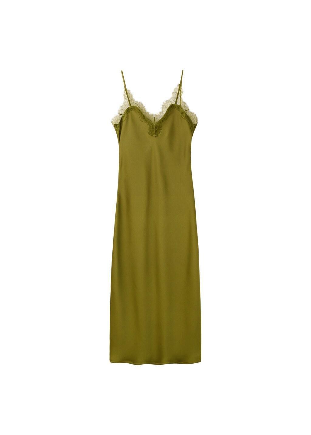 GREEN Satin camisole dress, 0201_43, large image number 6