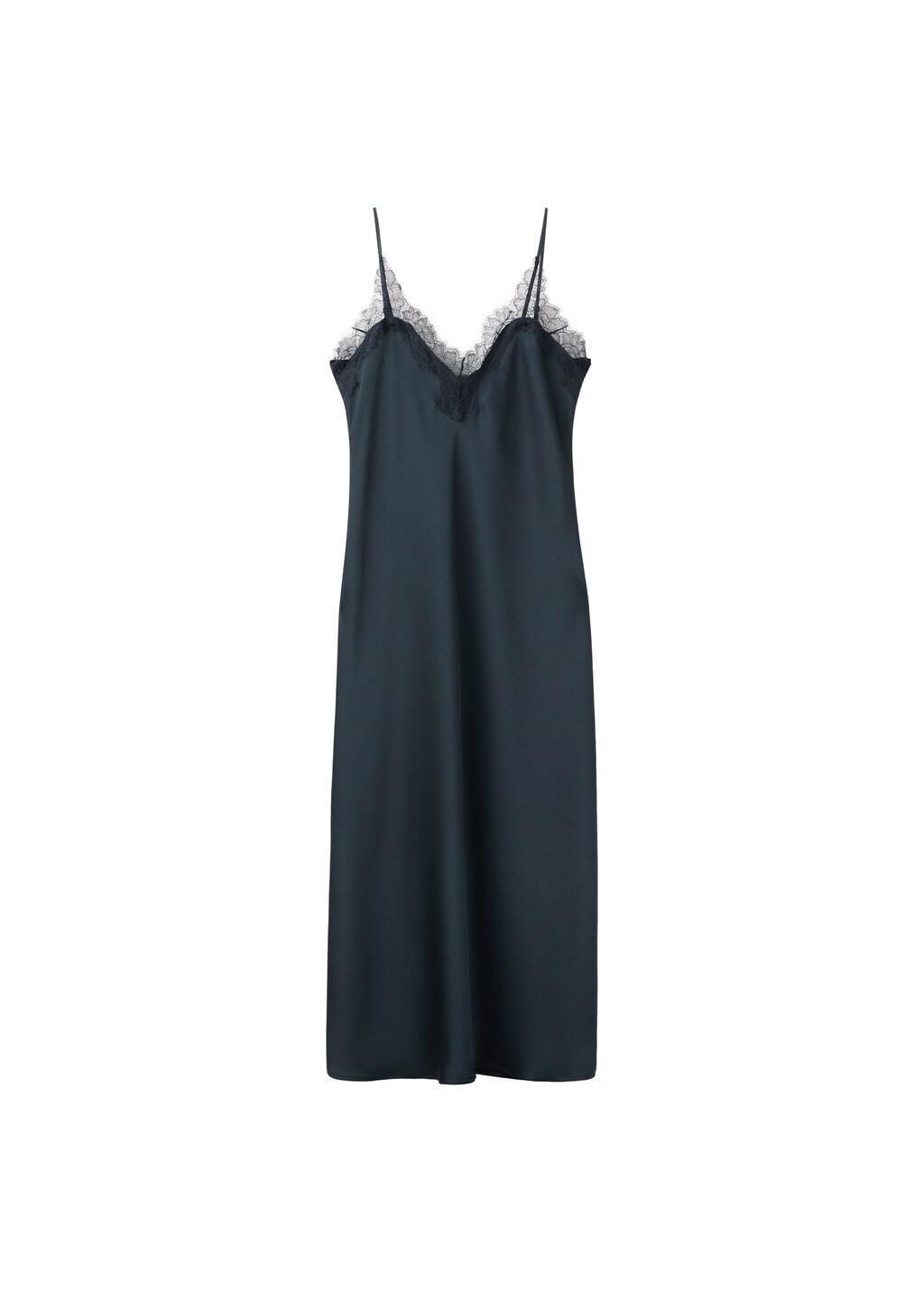 Navy Satin Camisole Dress, 0201_56, large image number 6