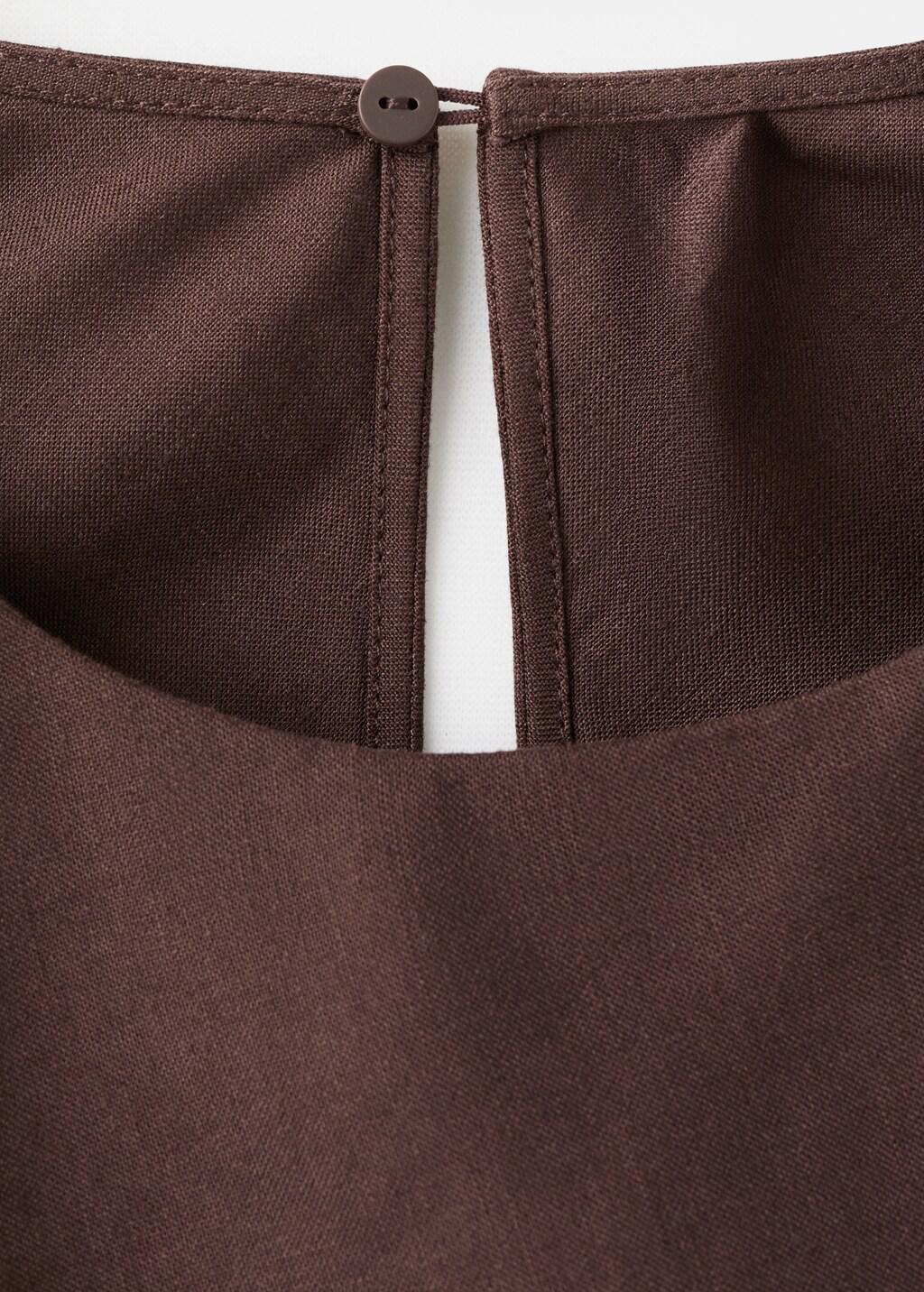 DARK BROWN Crossed linen-blend dress, Dark Brown, large image number 5