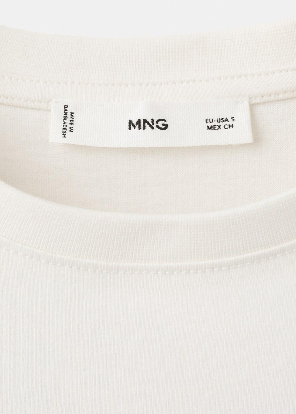 White Short-Sleeved Printed T-Shirt, Natural White, large image number 1
