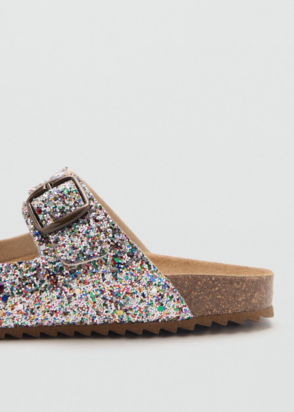 Purple Lt Pastel Glitter Buckle Sandals, Kids Girl, 0201_68, large image number 1