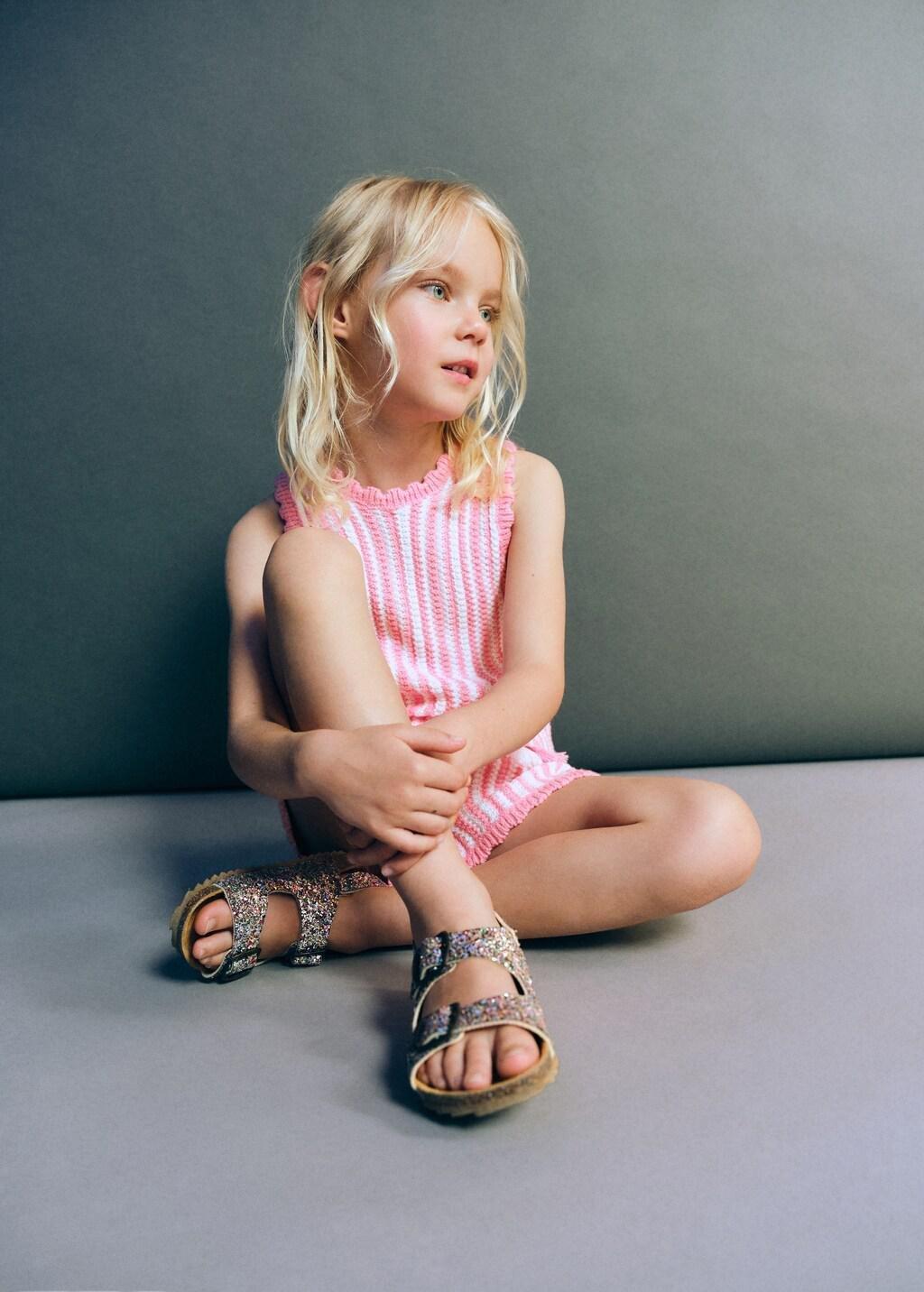 Purple Lt Pastel Glitter Buckle Sandals, Baby Girl, 0201_68, medium