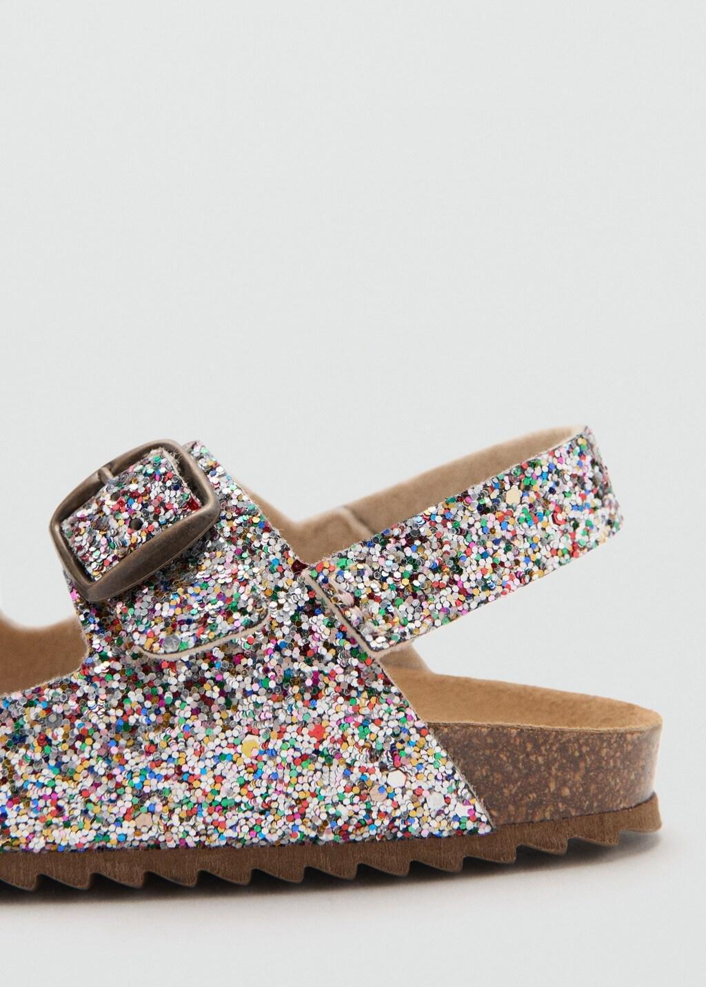 Purple Lt Pastel Glitter Buckle Sandals, Baby Girl, 0201_68, large image number 2