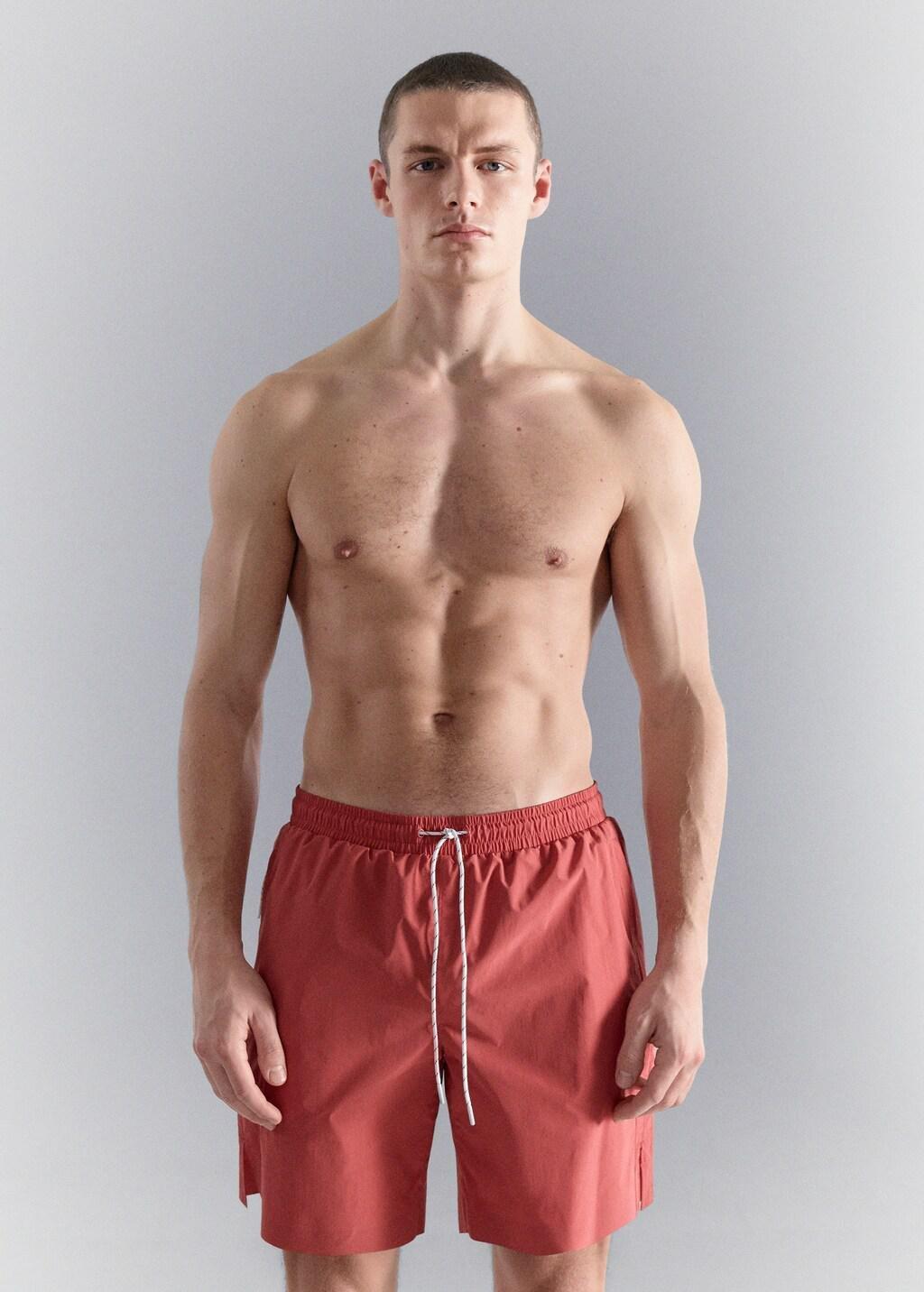 Red Swimsuit With Zip Pockets, 0201_70, large image number 3