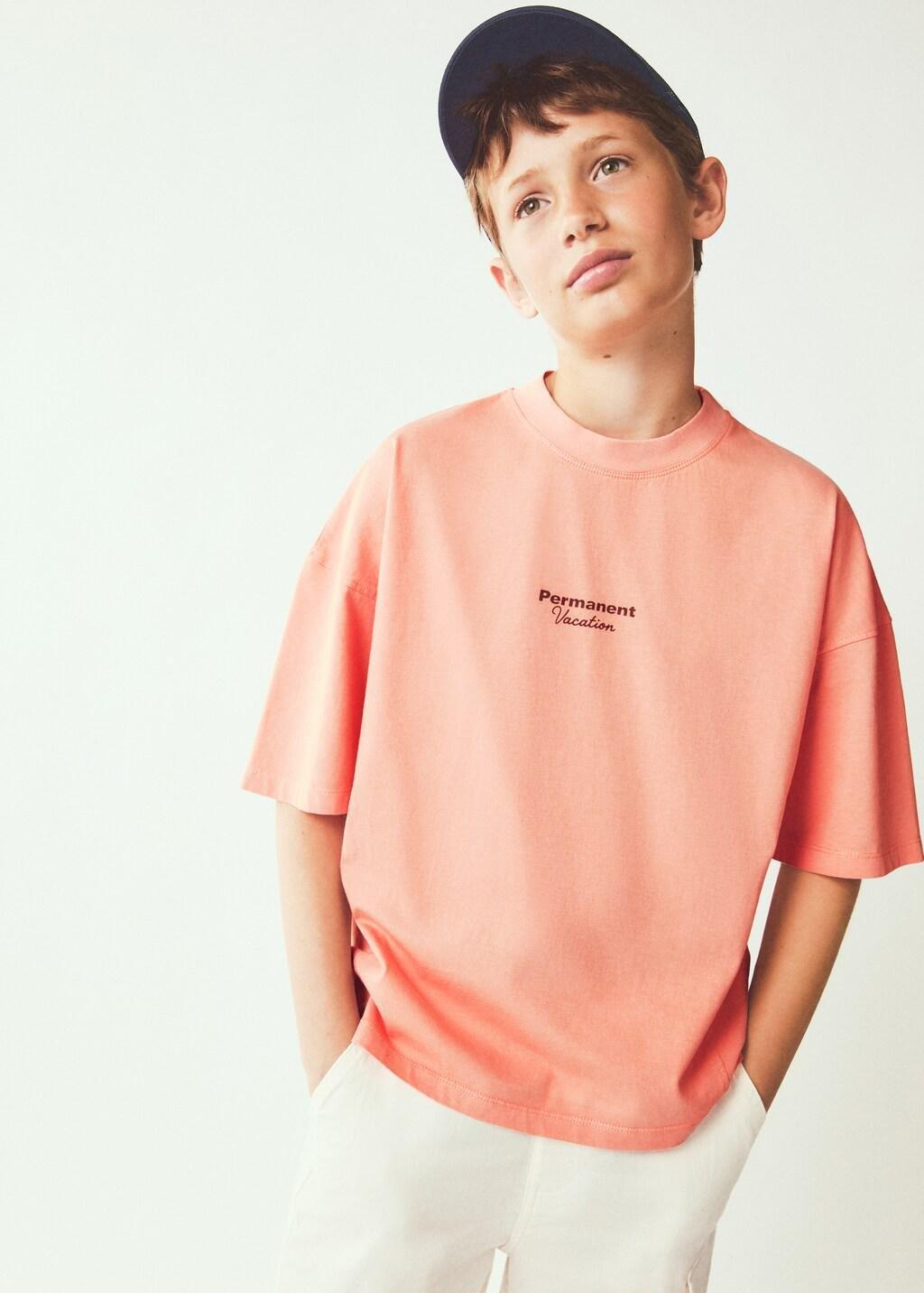 Red Boxy Fit Printed T-Shirt, Kids Boy, Bright Red, large image number 0
