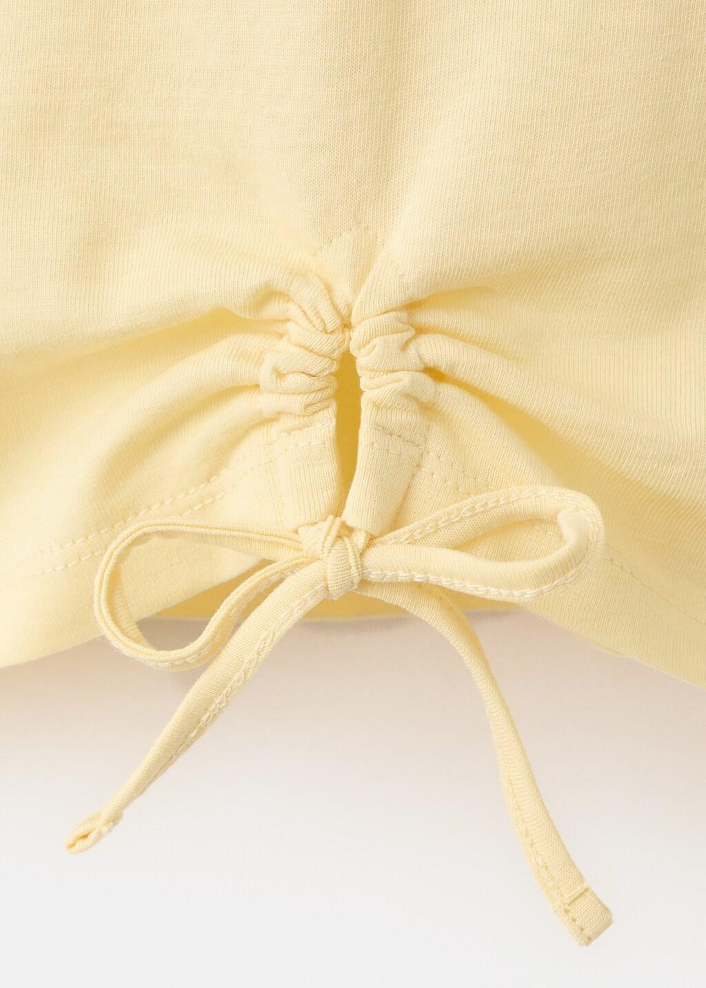 Yellow Printed T-Shirt With Tie Detail, Kids Girls, 0201_11, medium