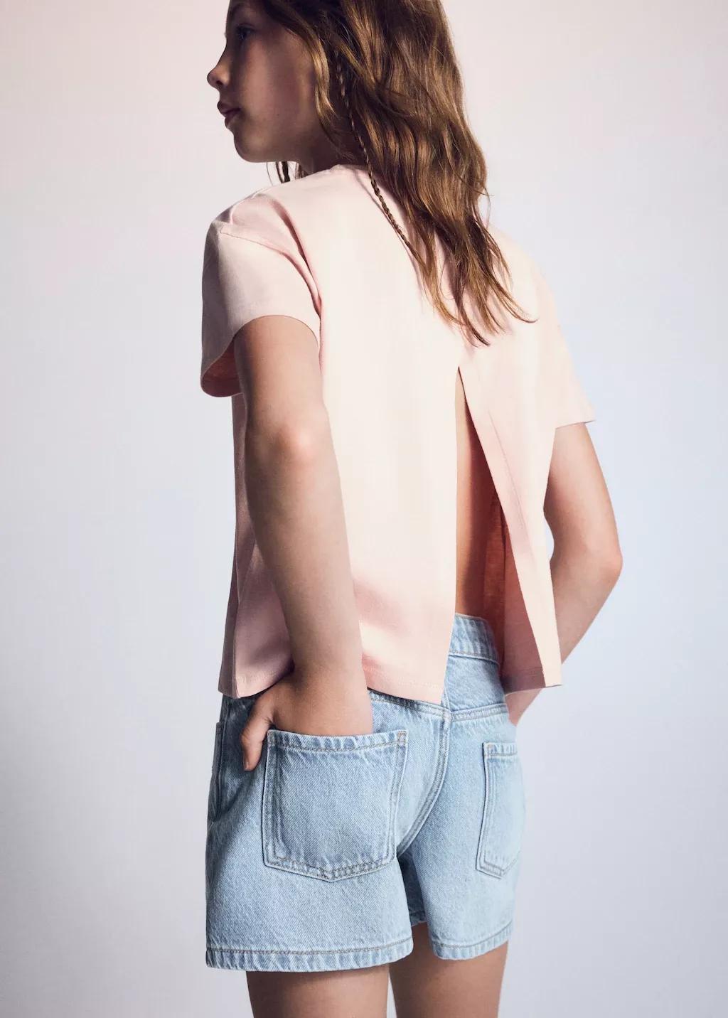 Pink Printed T-Shirt With Back Slit, Kids Girl, 0201_85, large image number 2